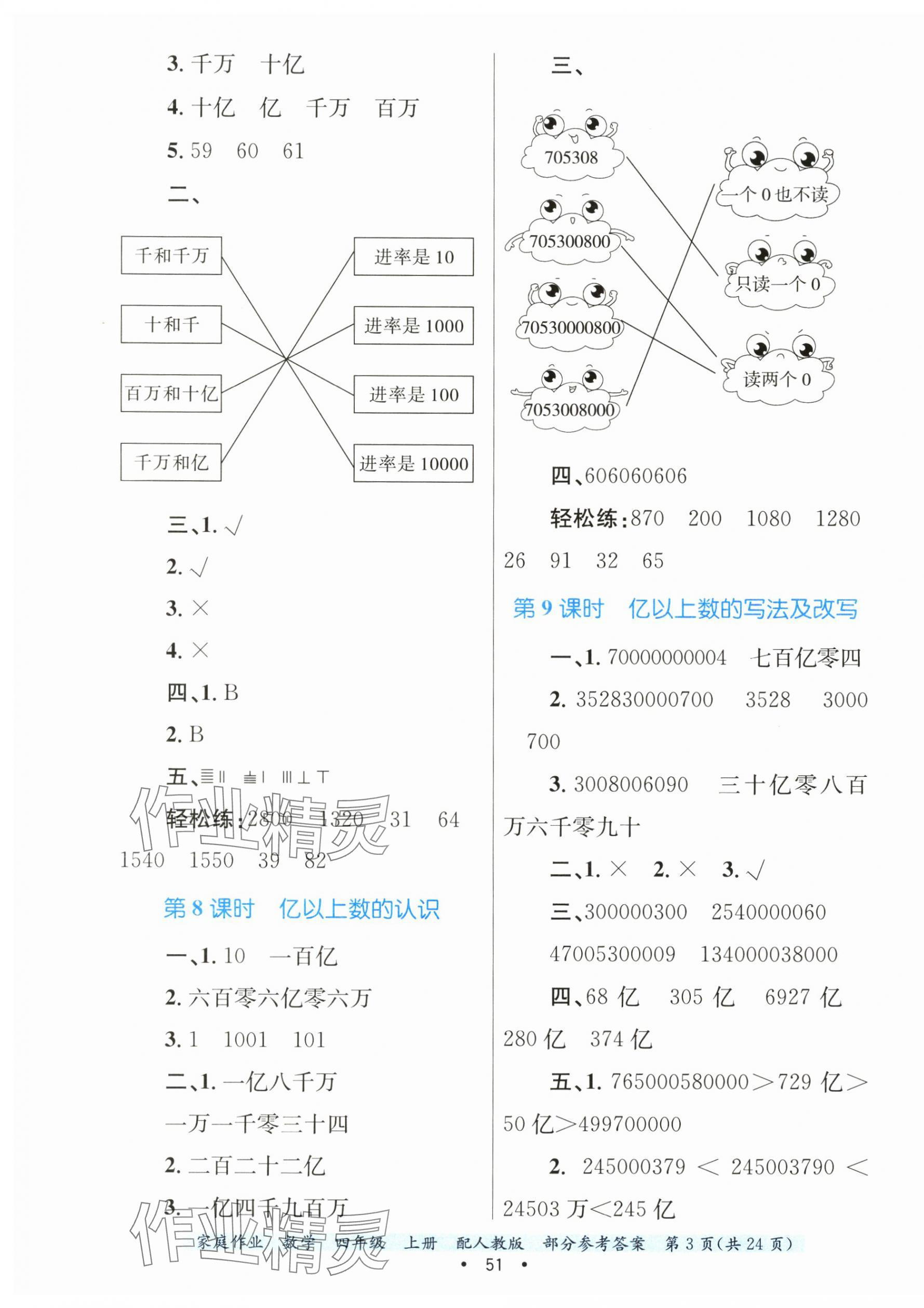 2024年家庭作业四年级数学上册人教版 第3页