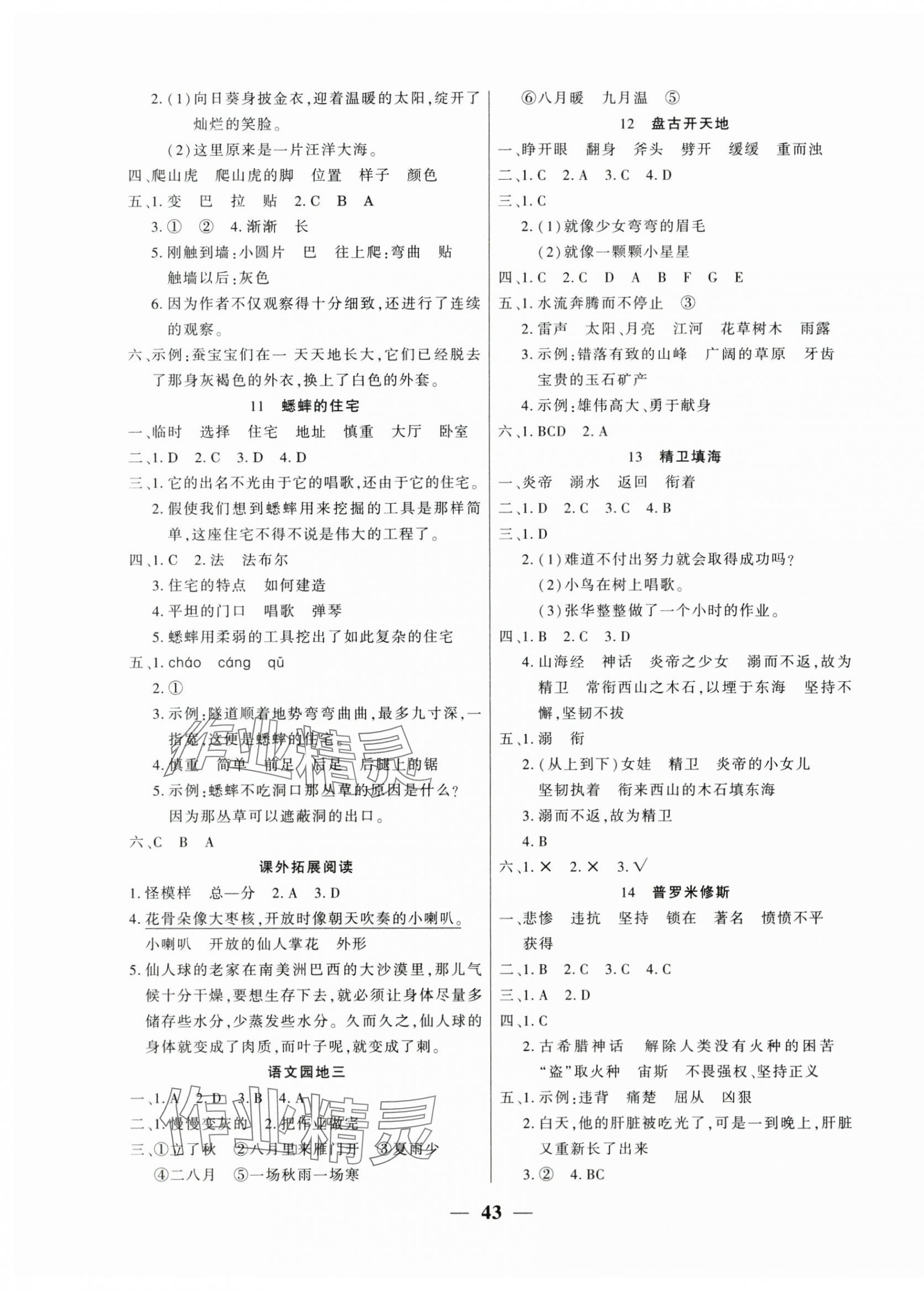 2025年全优学习达标训练四年级语文上册人教版 第3页