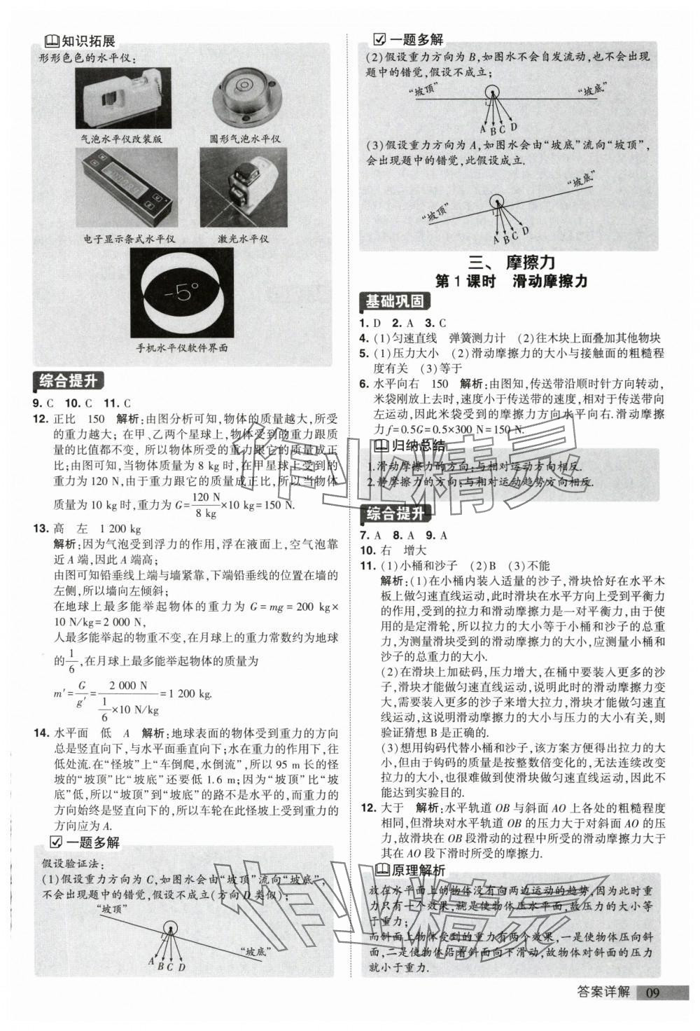 2024年經綸學典提高班八年級物理下冊蘇科版 參考答案第9頁