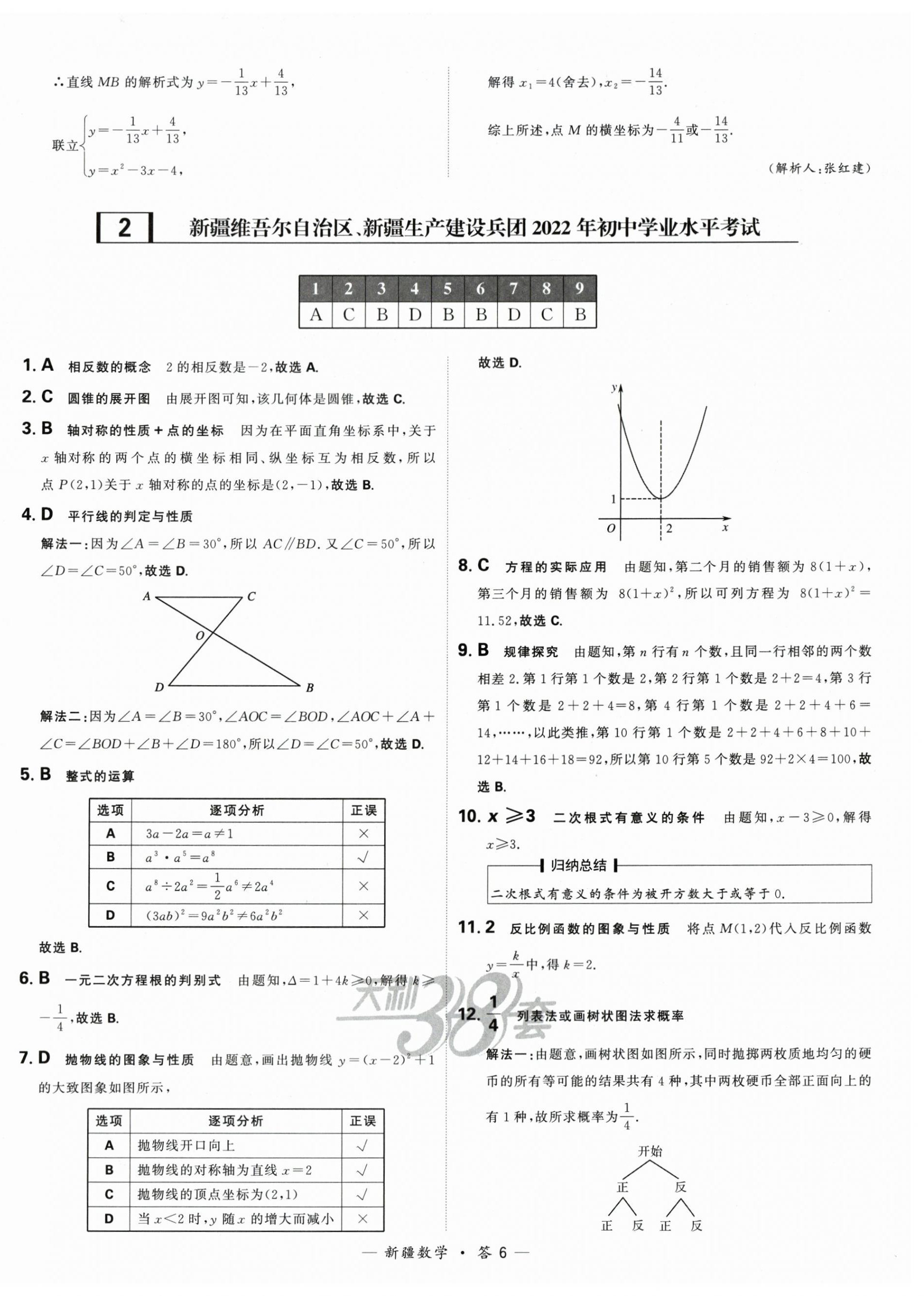 2024年天利38套中考試題精選數(shù)學(xué)新疆專版 第6頁