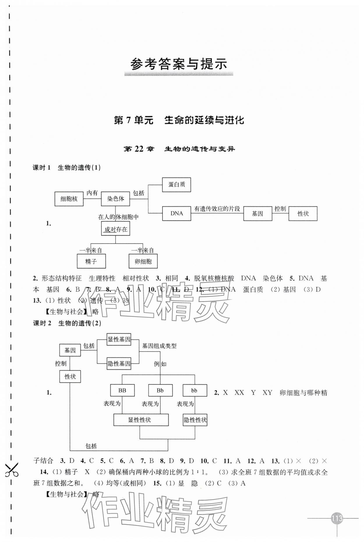 2024年课课练八年级生物下册苏科版 第1页