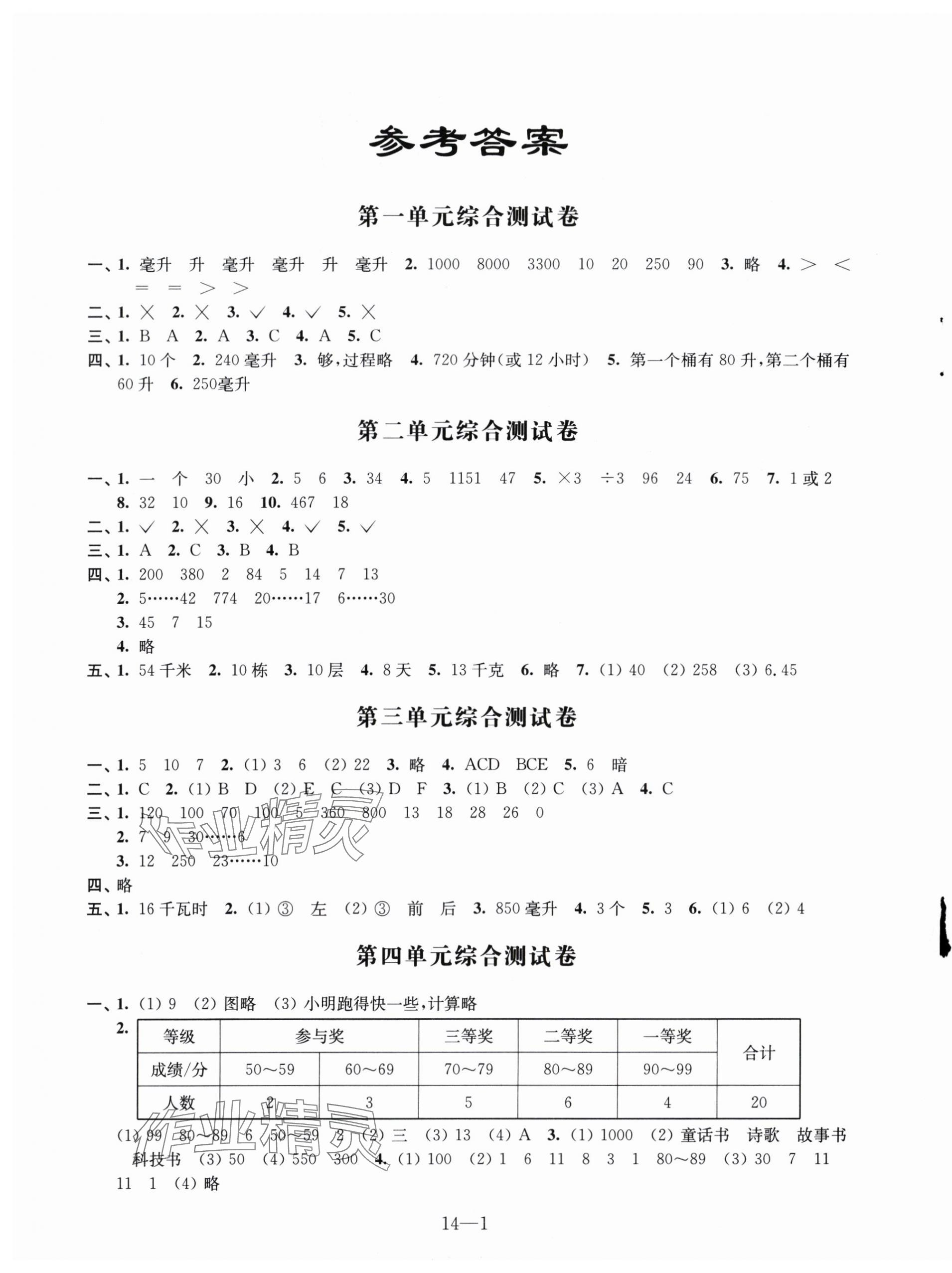 2024年同步练习配套试卷四年级数学上册苏教版 第1页