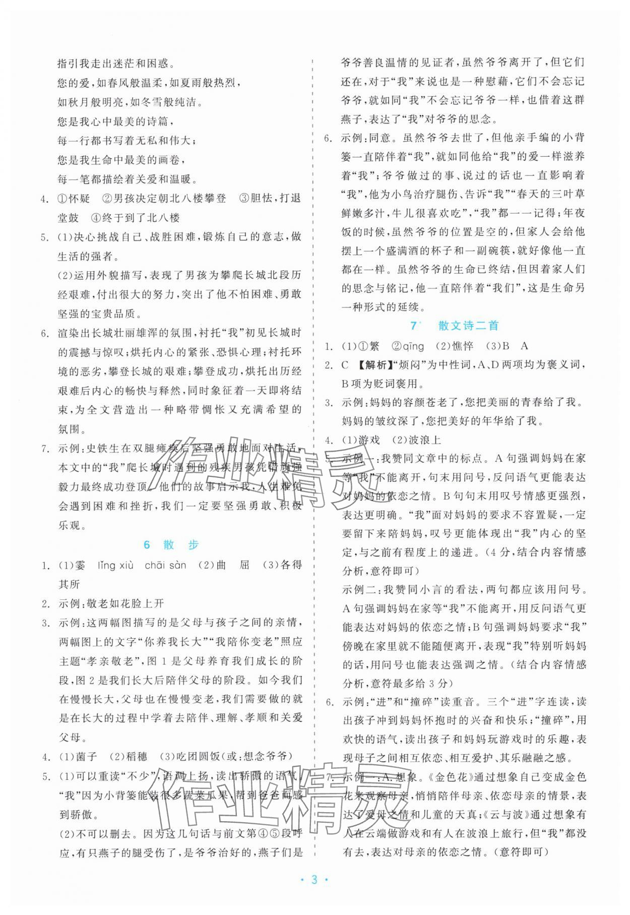 2025年精彩练习就练这一本七年级语文上册人教版评议教辅 第3页