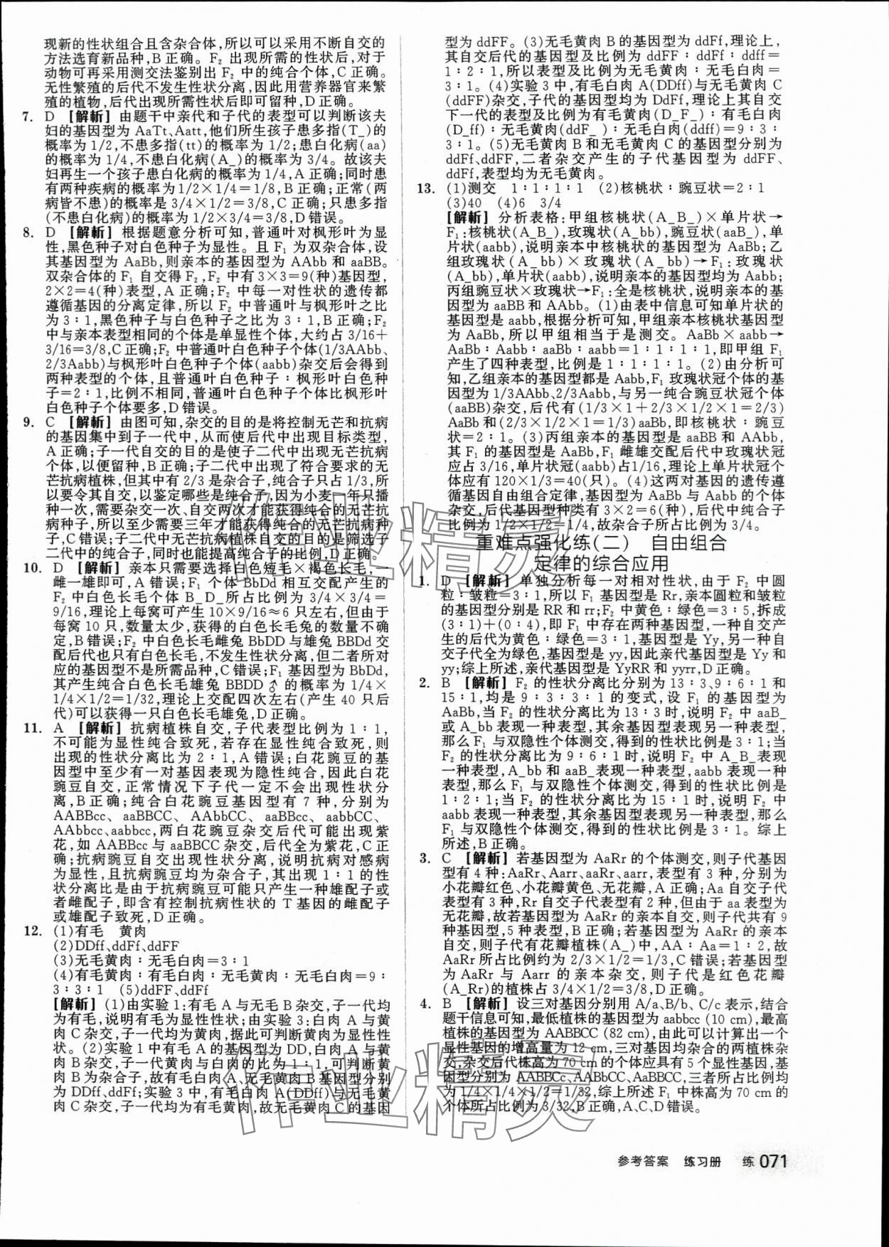 2024年全品學(xué)練考高中生物必修2人教版 第5頁