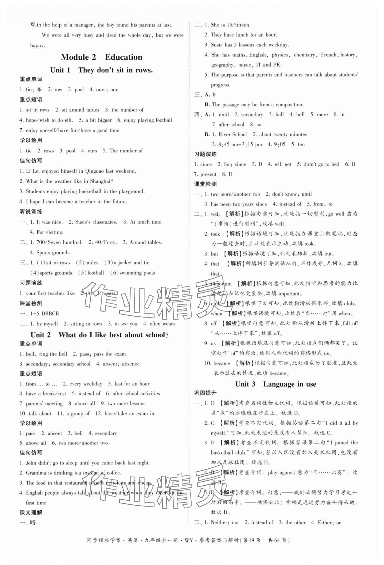 2023年同步經(jīng)典學(xué)案九年級(jí)英語(yǔ)全一冊(cè)外研版 第19頁(yè)