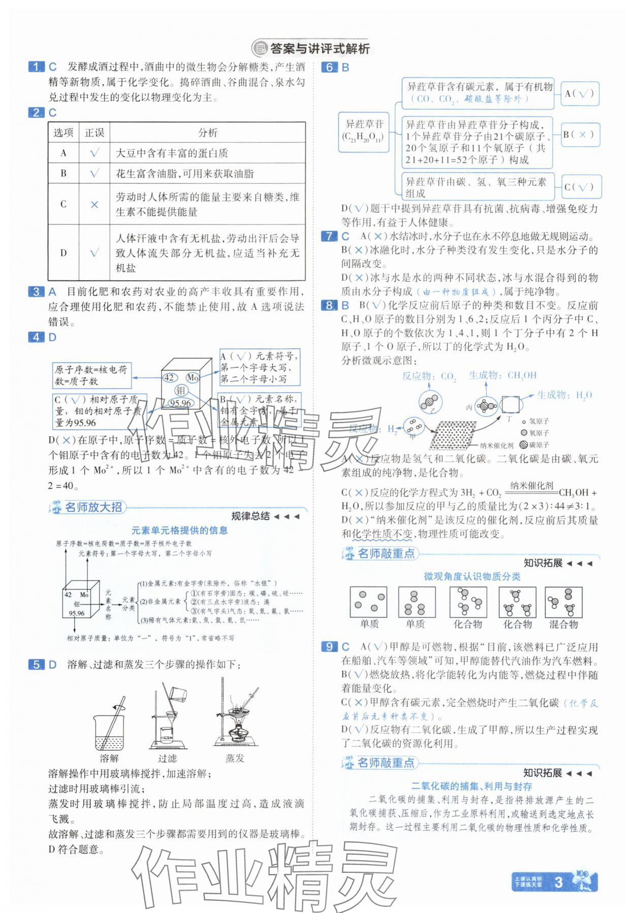 2025年金考卷45套匯編化學人教版安徽專版 參考答案第2頁