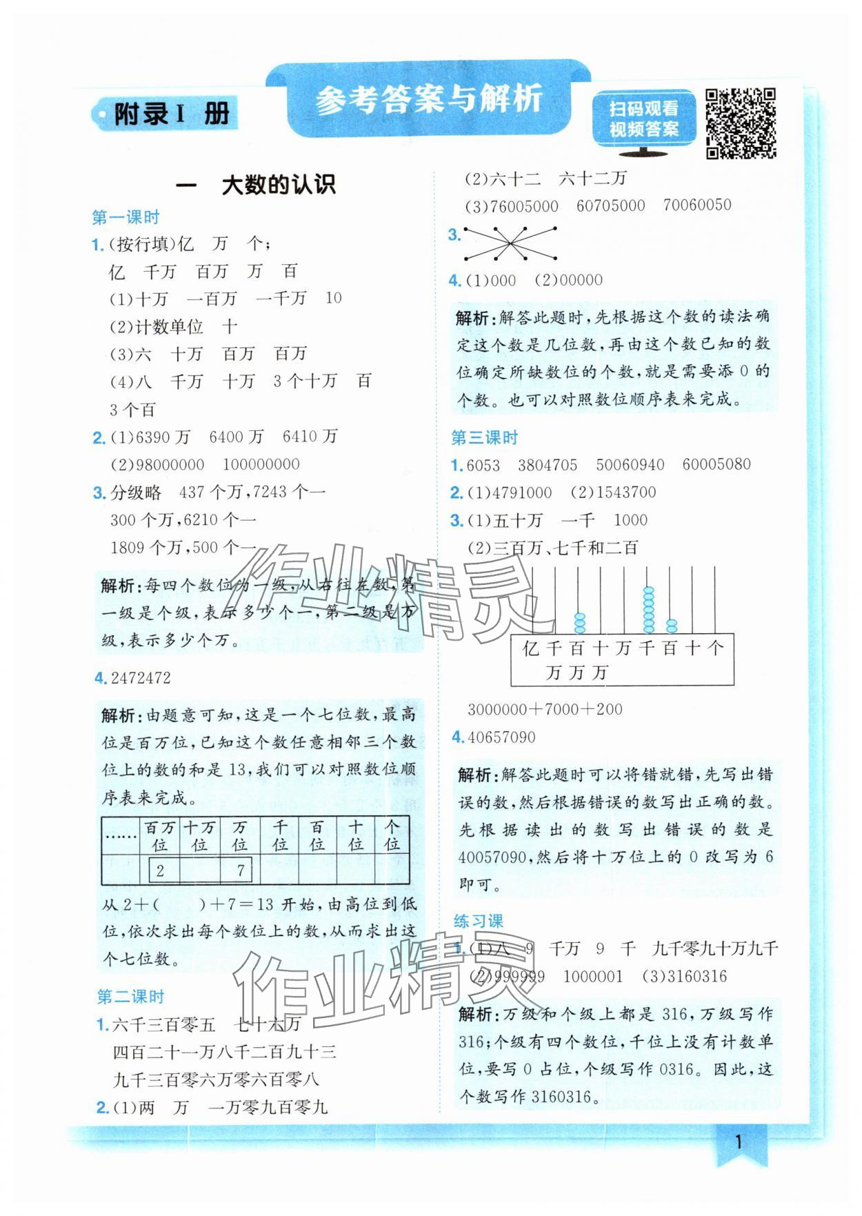 2024年黄冈小状元作业本四年级数学上册人教版 第1页