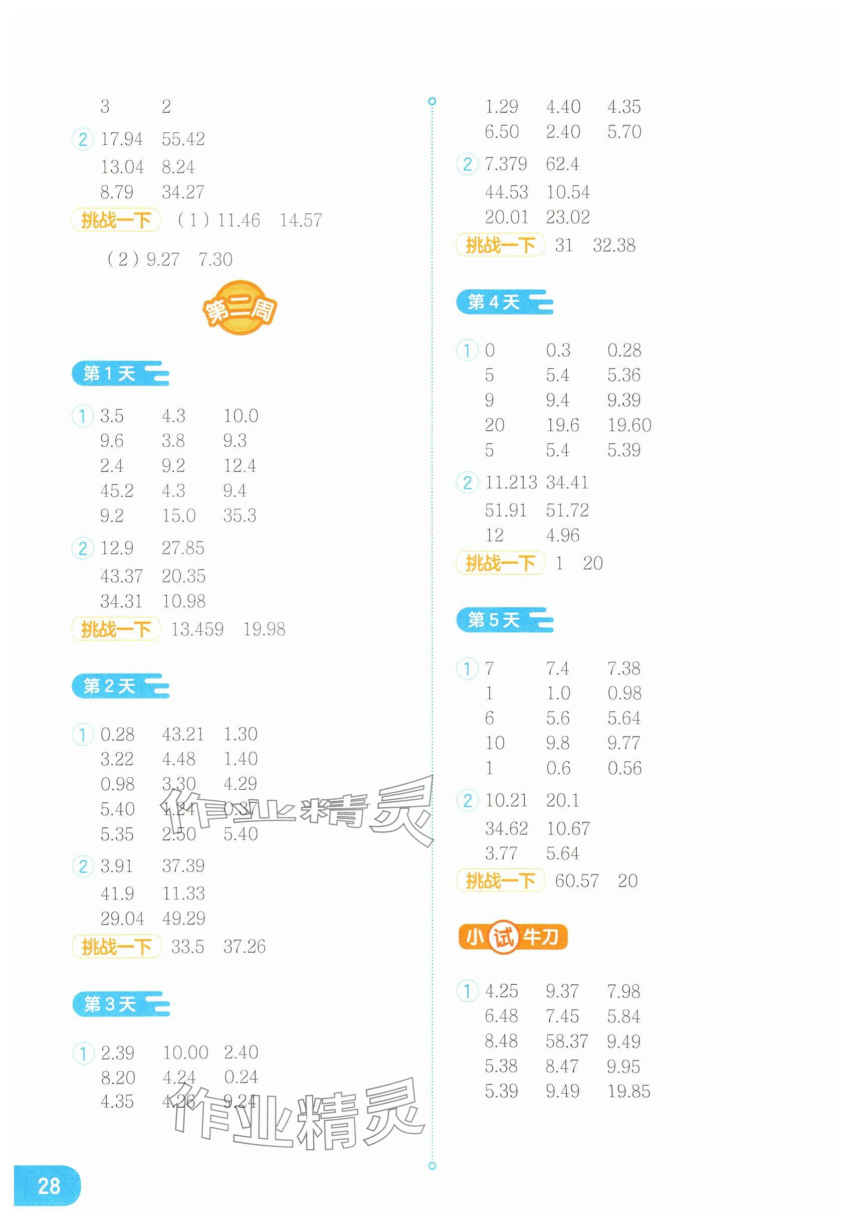 2025年每天7分鐘輕松練計(jì)算計(jì)算天天練四年級(jí)數(shù)學(xué)下冊(cè)北師大版 第2頁(yè)