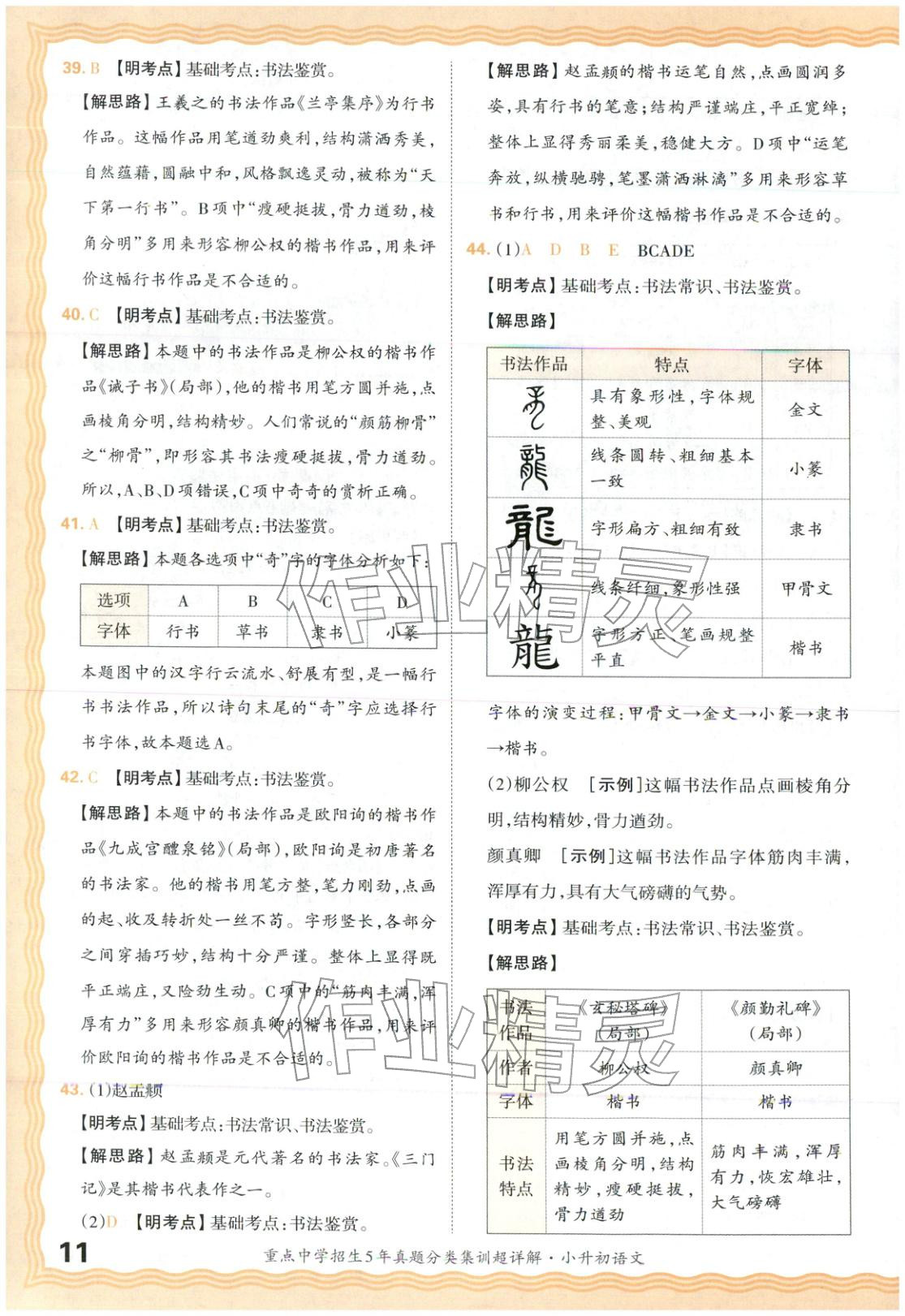 2026年重点中学招生5年真题分类集训小升初语文&nbsp;第11页
