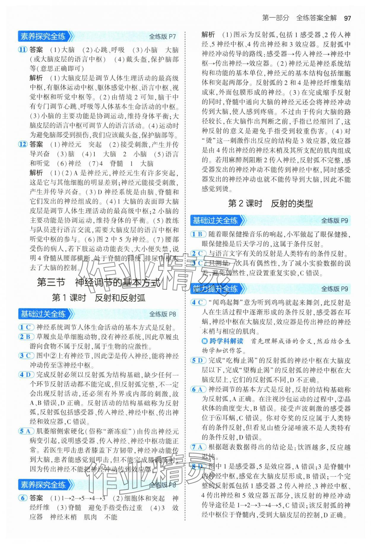 2025年5年中考3年模拟七年级生物下册鲁科版 第3页