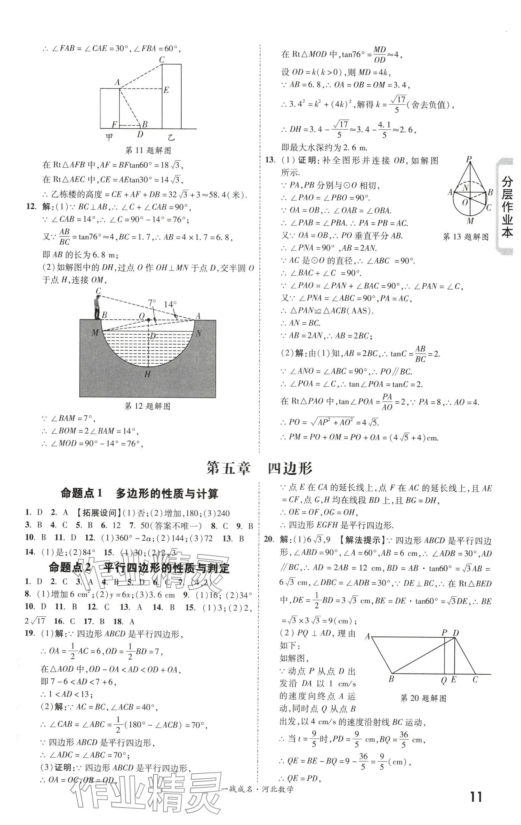 2024年一战成名考前新方案数学河北专版 参考答案第11页