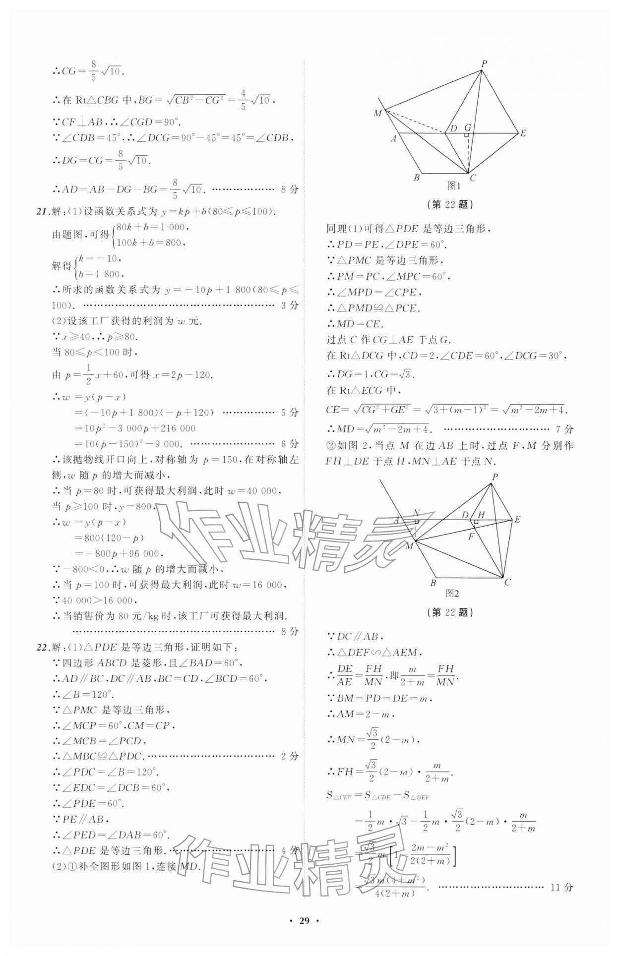 2026年中考必备辽宁师范大学出版社数学辽宁专版&nbsp;参考答案第29页