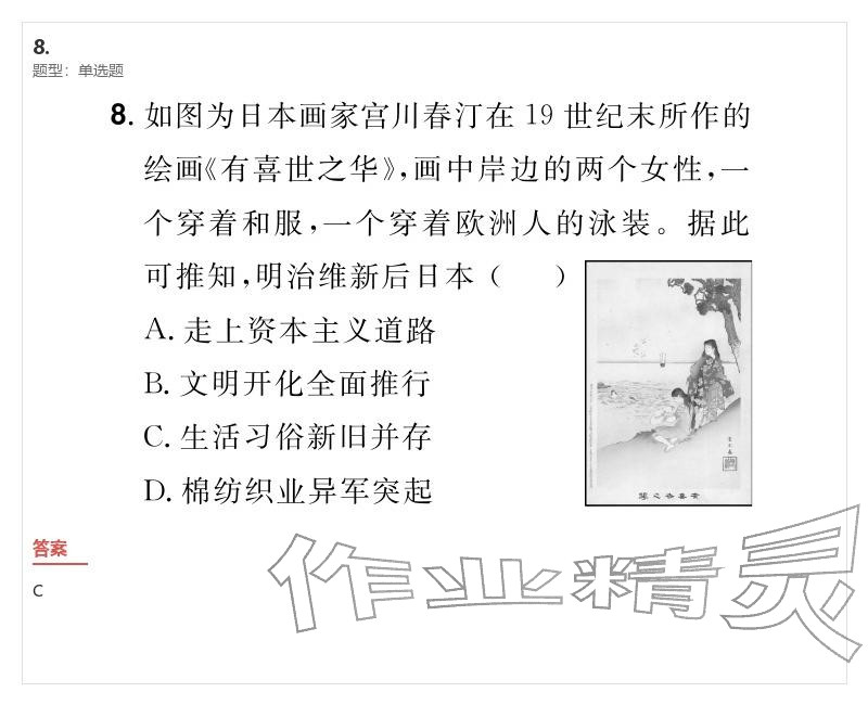 2026年優(yōu)質(zhì)課堂導學案九年級歷史下冊人教版&nbsp;參考答案第43頁