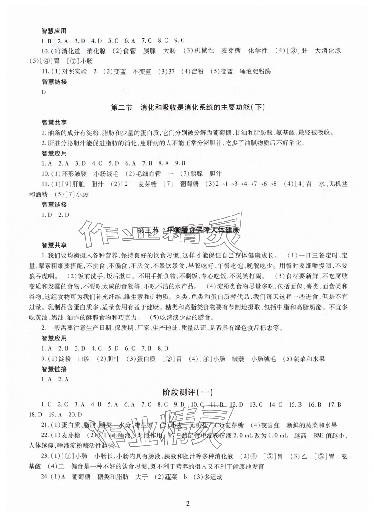 2025年智慧学习明天出版社八年级生物全一册济南版 第2页