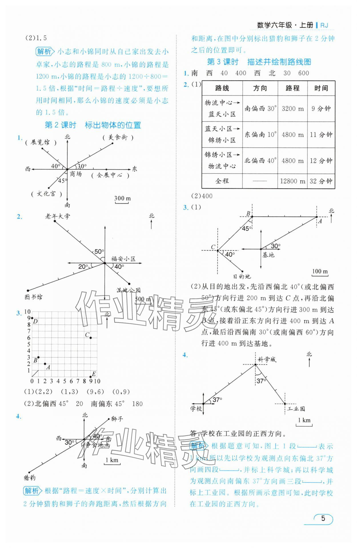 2025年名师测控六年级数学上册人教版 参考答案第5页