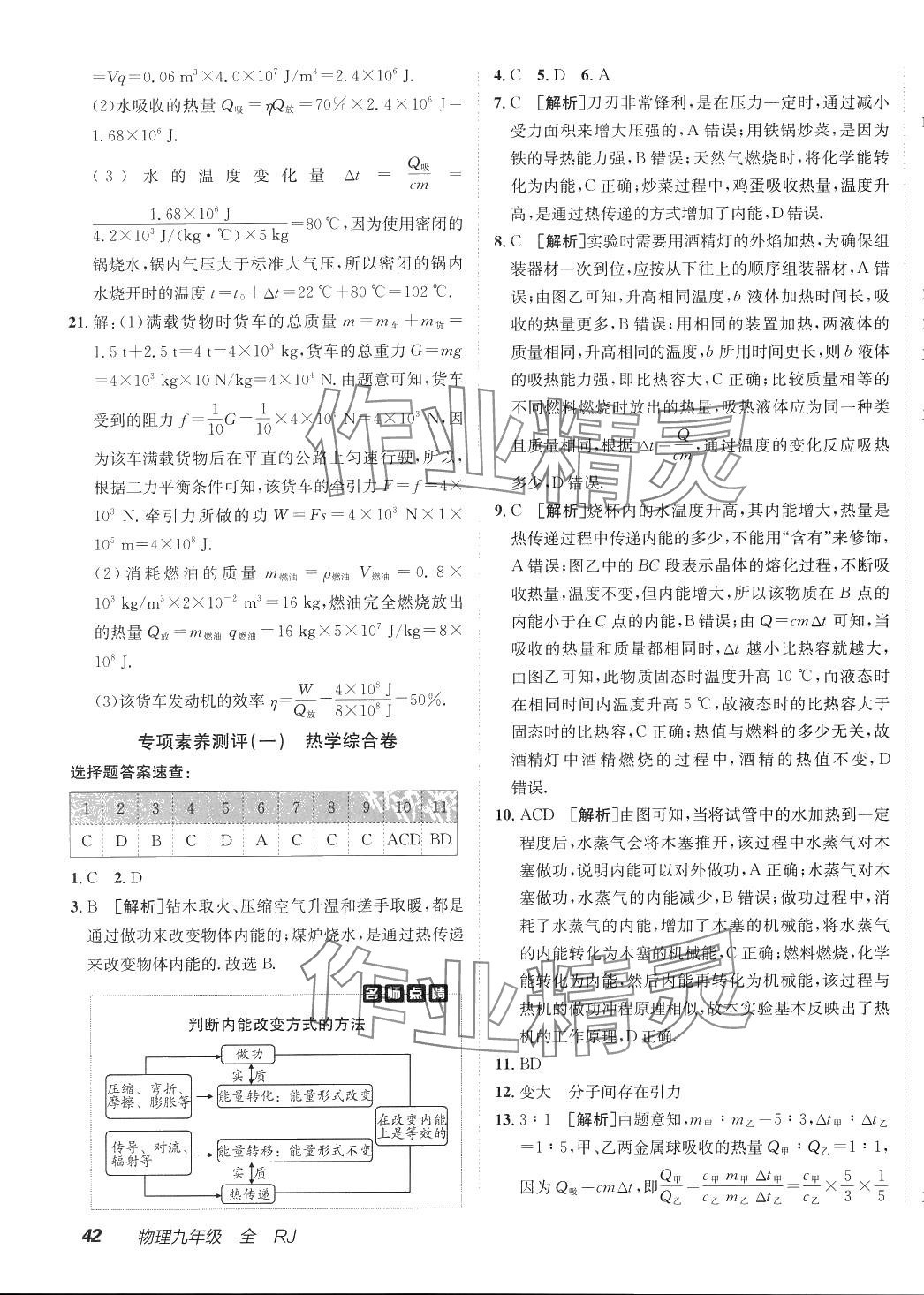 2024年海淀單元測試AB卷九年級物理全一冊人教版 參考答案第3頁