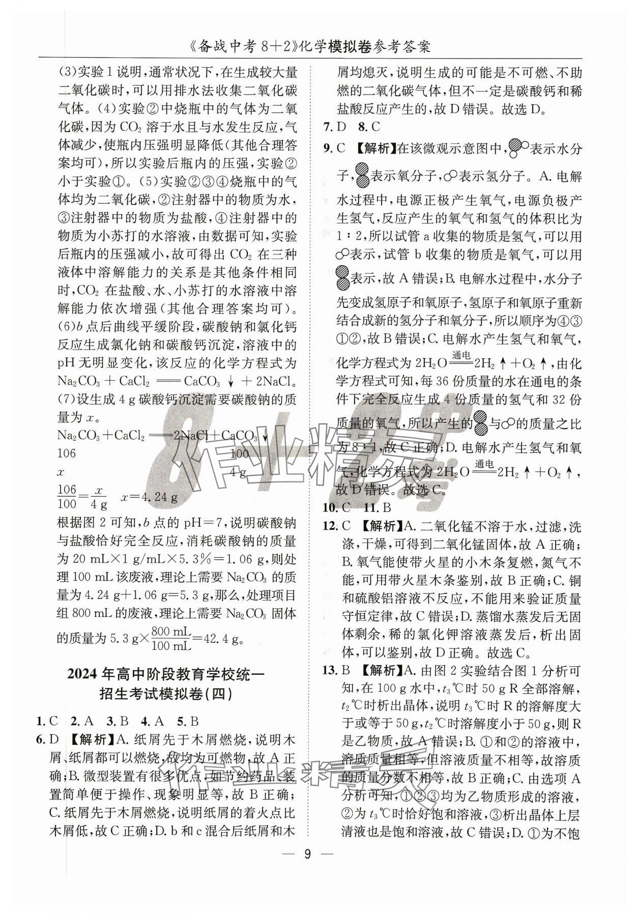 2024年中考密卷8加2化學(xué) 第9頁(yè)