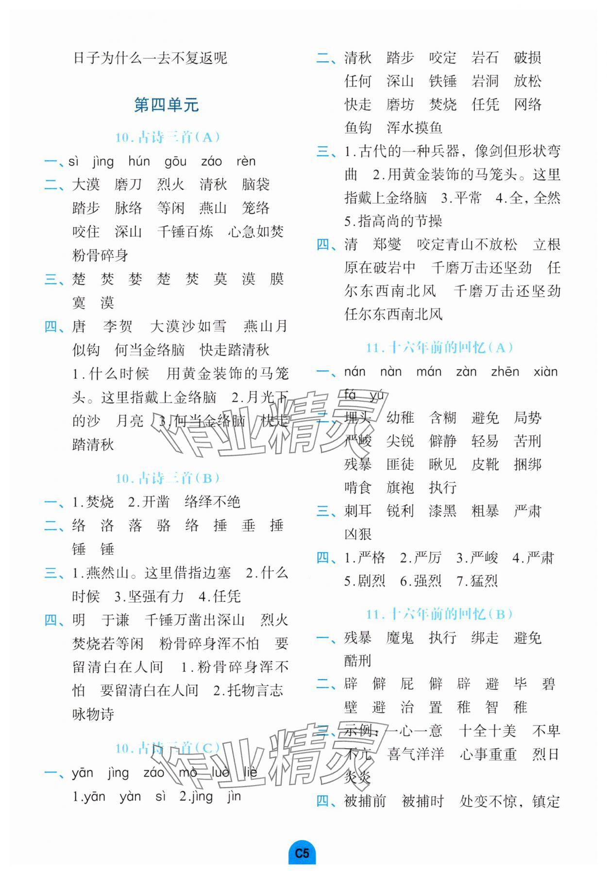 2025年考點(diǎn)默寫手冊(cè)六年級(jí)語文下冊(cè)人教版 第5頁