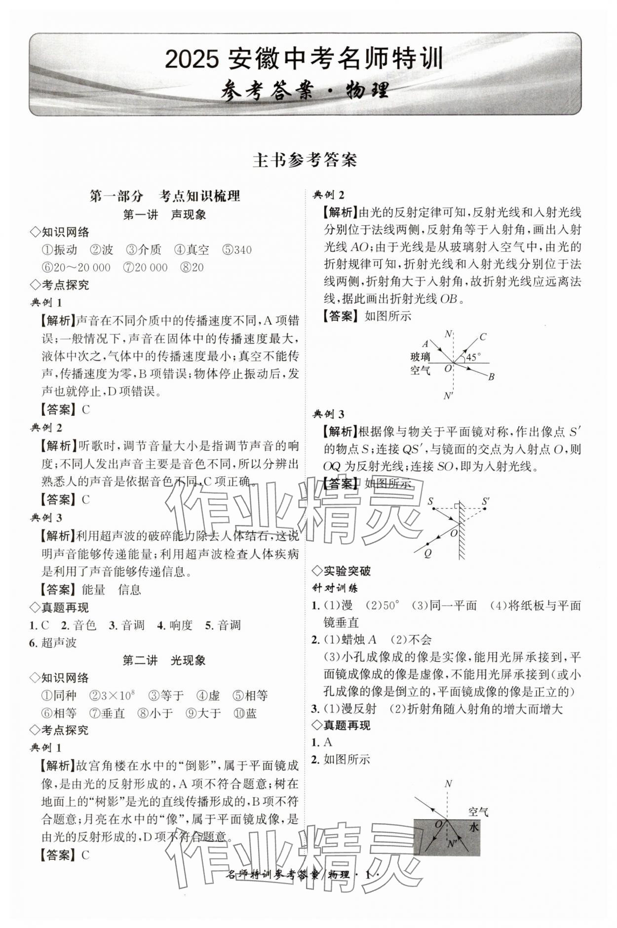 2025年名師特訓物理安徽專版 第1頁