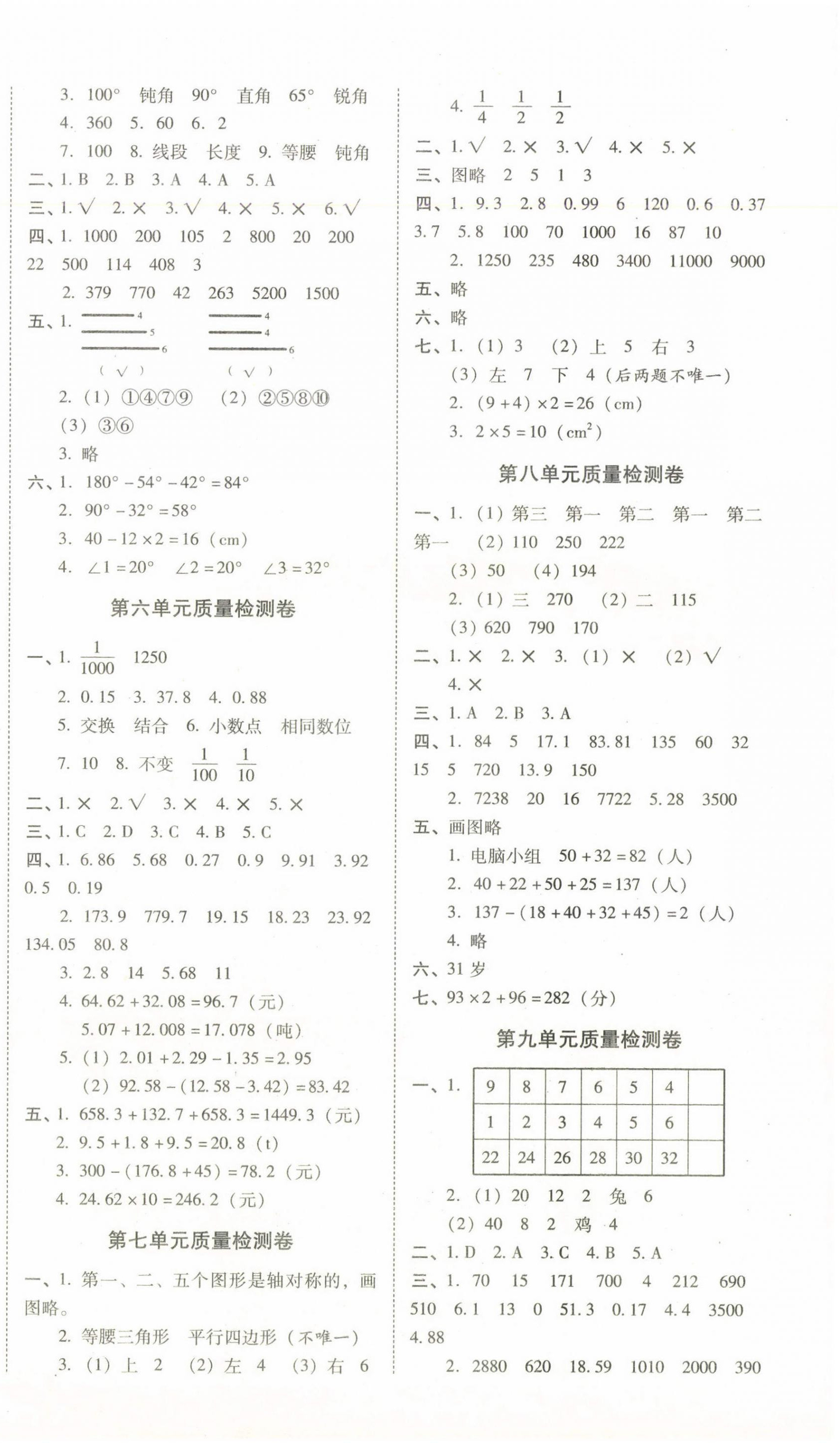 2025年云南师大附小一线名师核心试卷四年级数学下册人教版 第2页