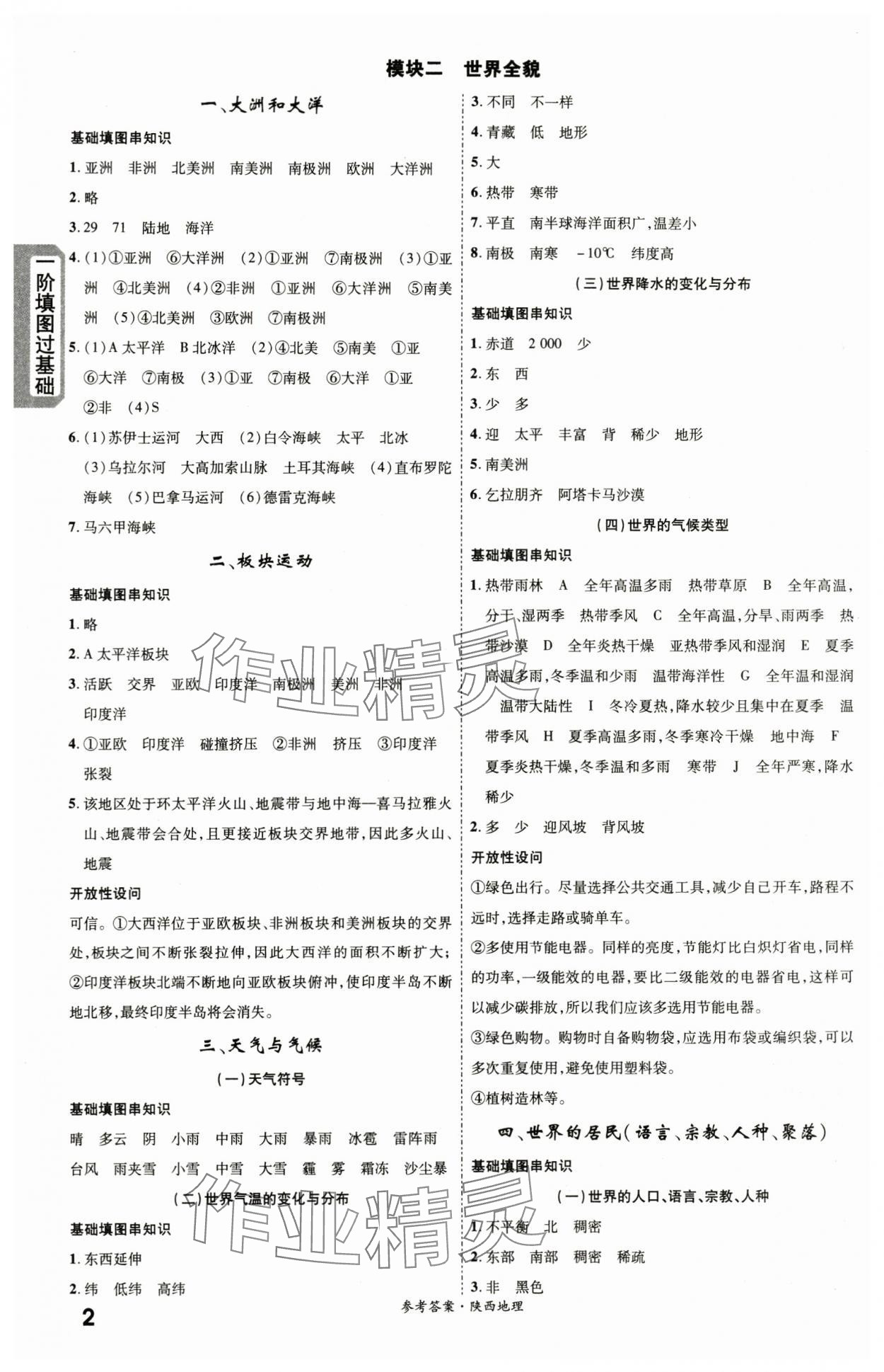 2024年一战成名考前新方案地理陕西中考 第2页