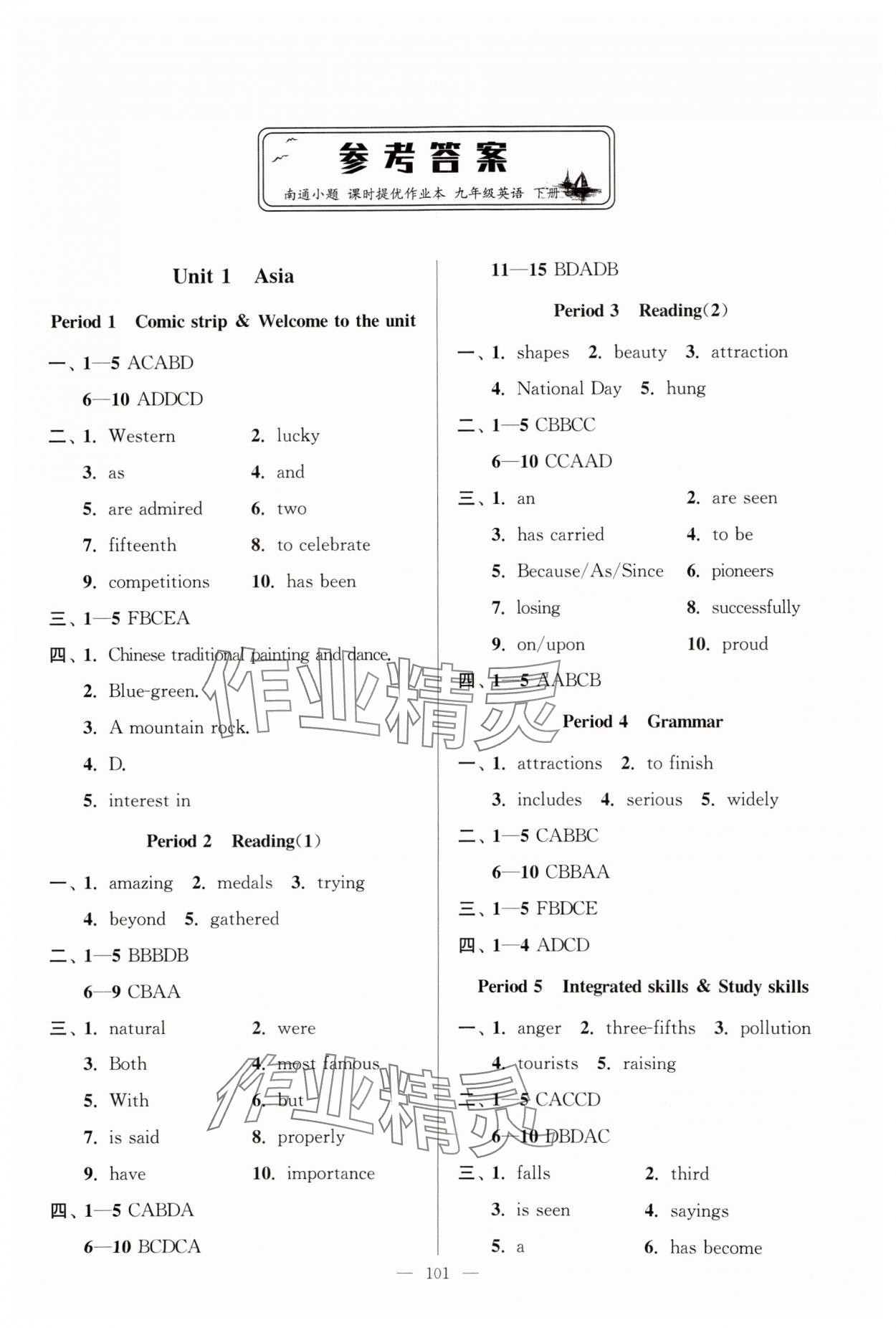 2025年南通小題課時(shí)提優(yōu)作業(yè)本九年級(jí)英語(yǔ)下冊(cè)譯林版 第1頁(yè)