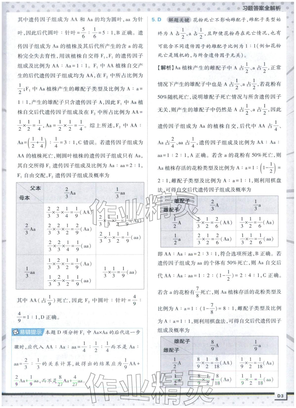2025年上分攻略高中生物必修第二册人教版&nbsp;第3页