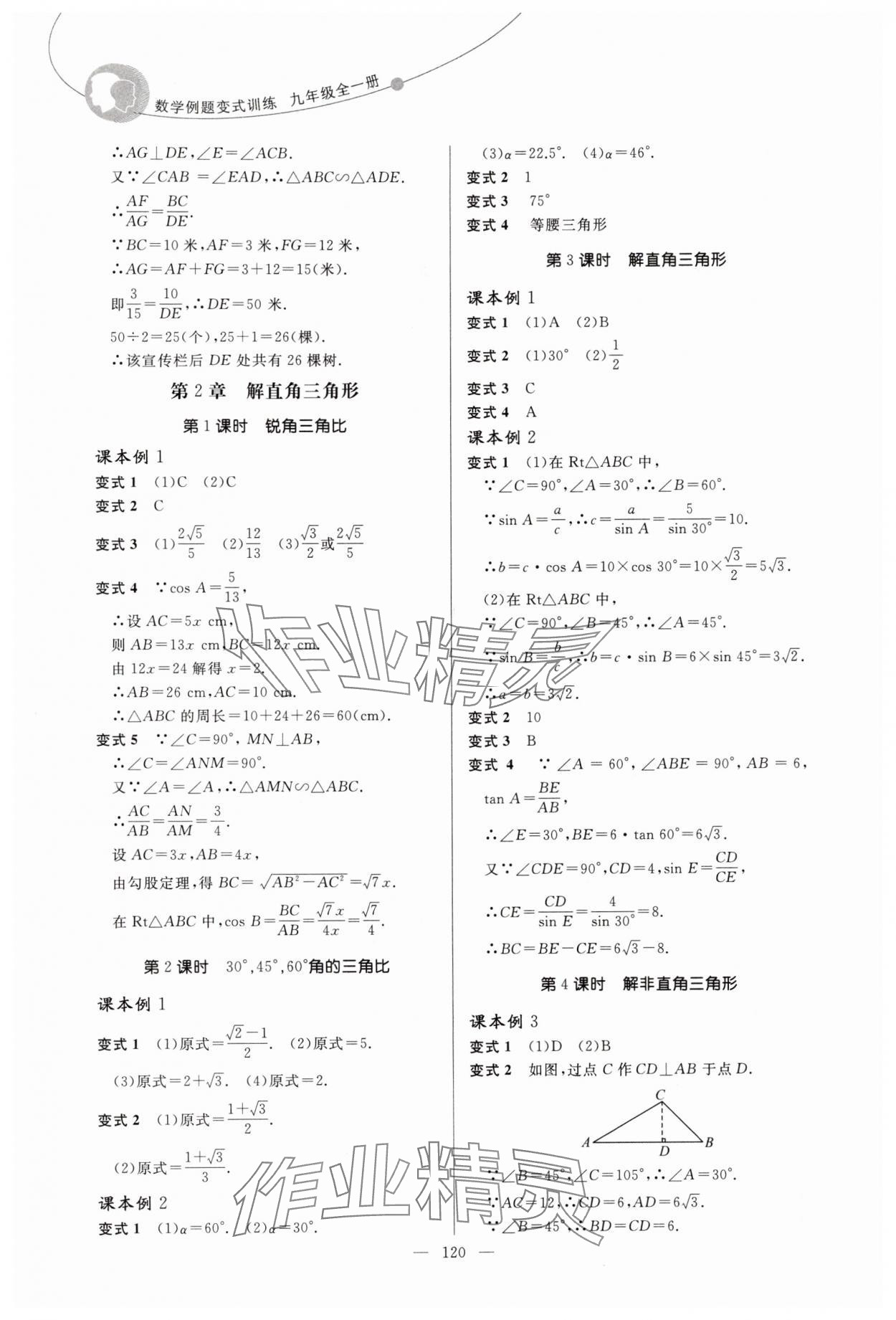 2025年例题变式九年级数学全一册青岛版&nbsp;第4页