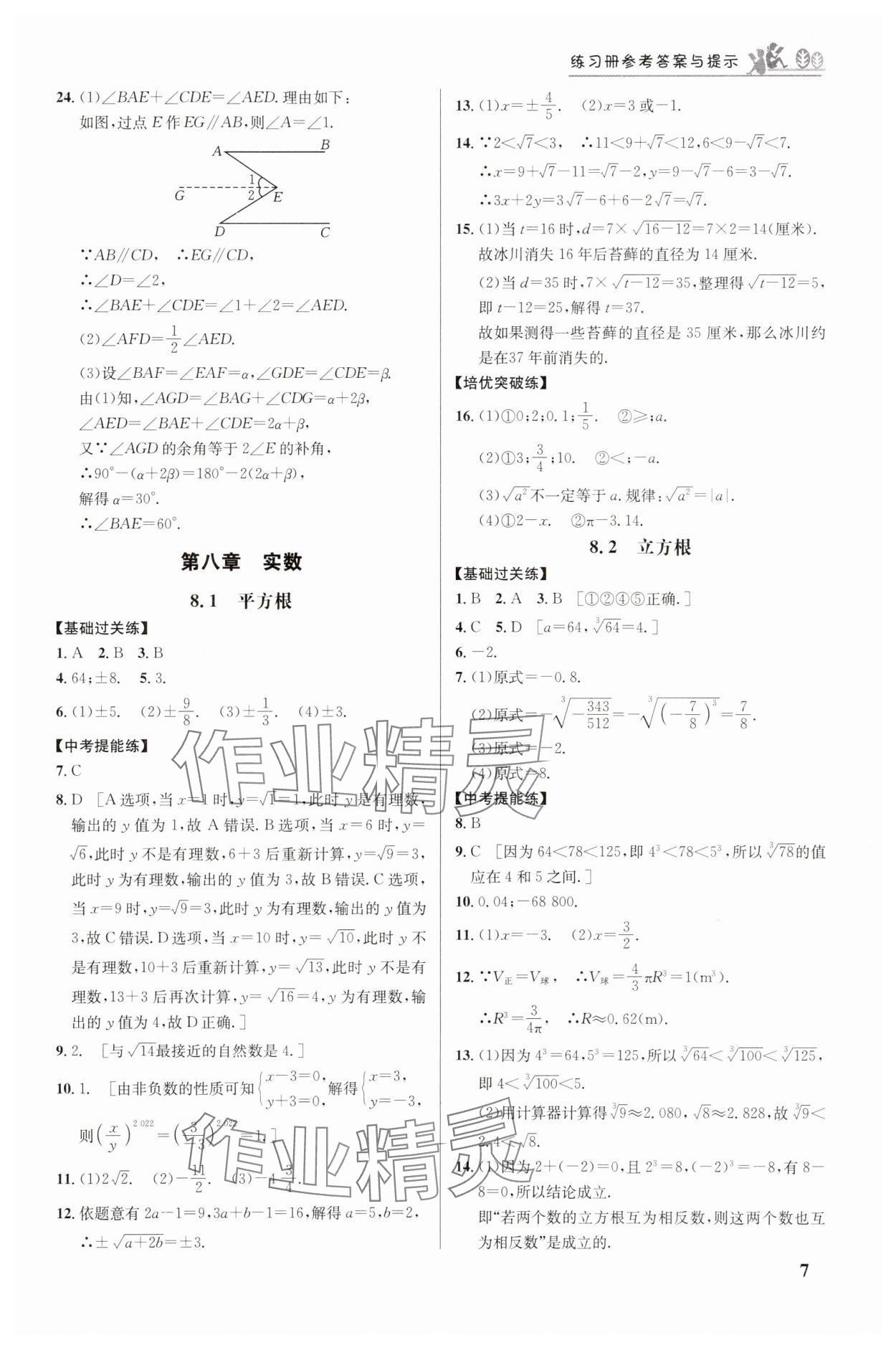2025年重難點(diǎn)手冊七年級數(shù)學(xué)下冊人教版 第7頁