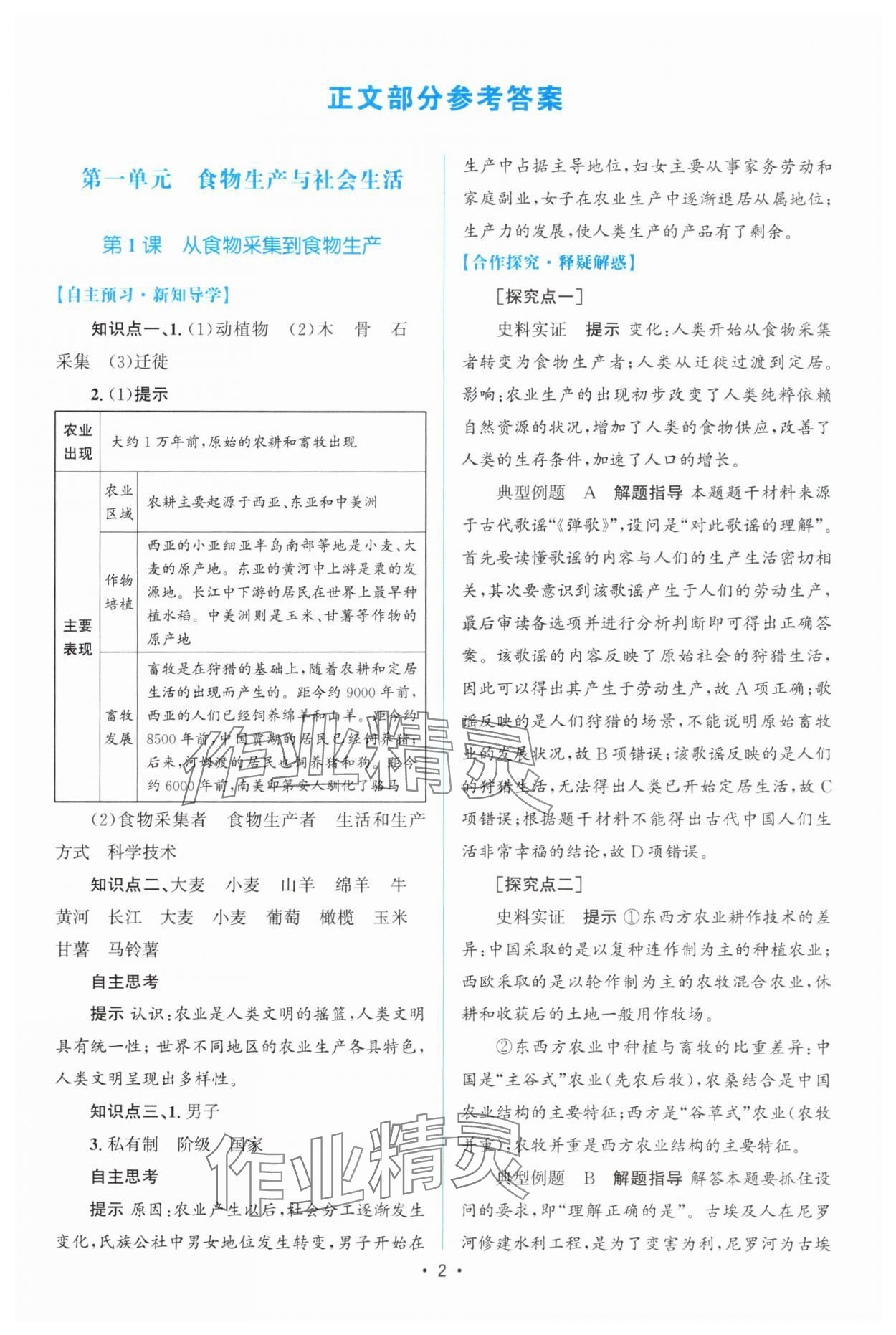 2025年高中同步測控優(yōu)化設(shè)計高中歷史選擇性必修2人教版增強版 參考答案第1頁