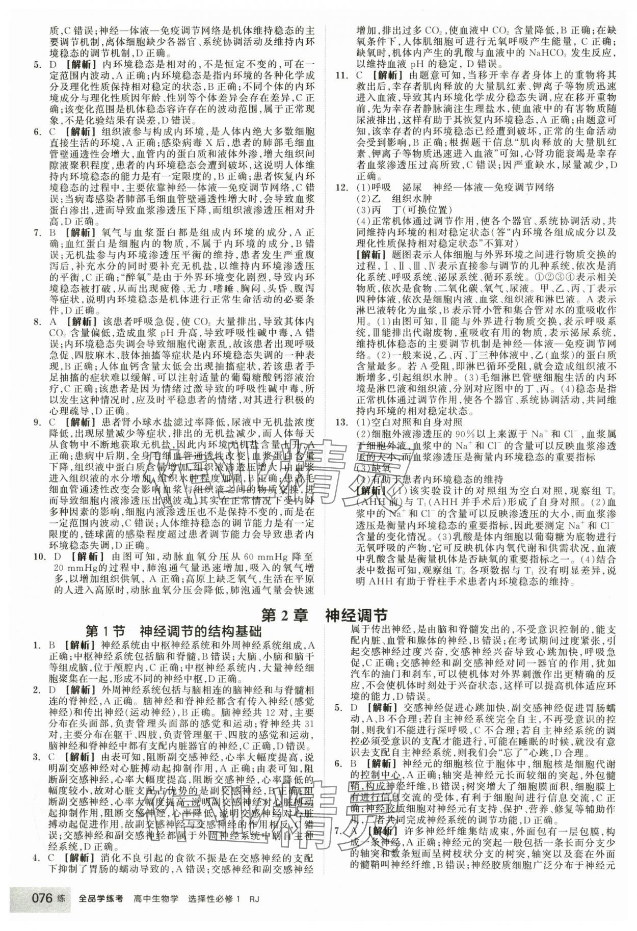 2025年全品学练考生物选择性必修1人教版 第2页