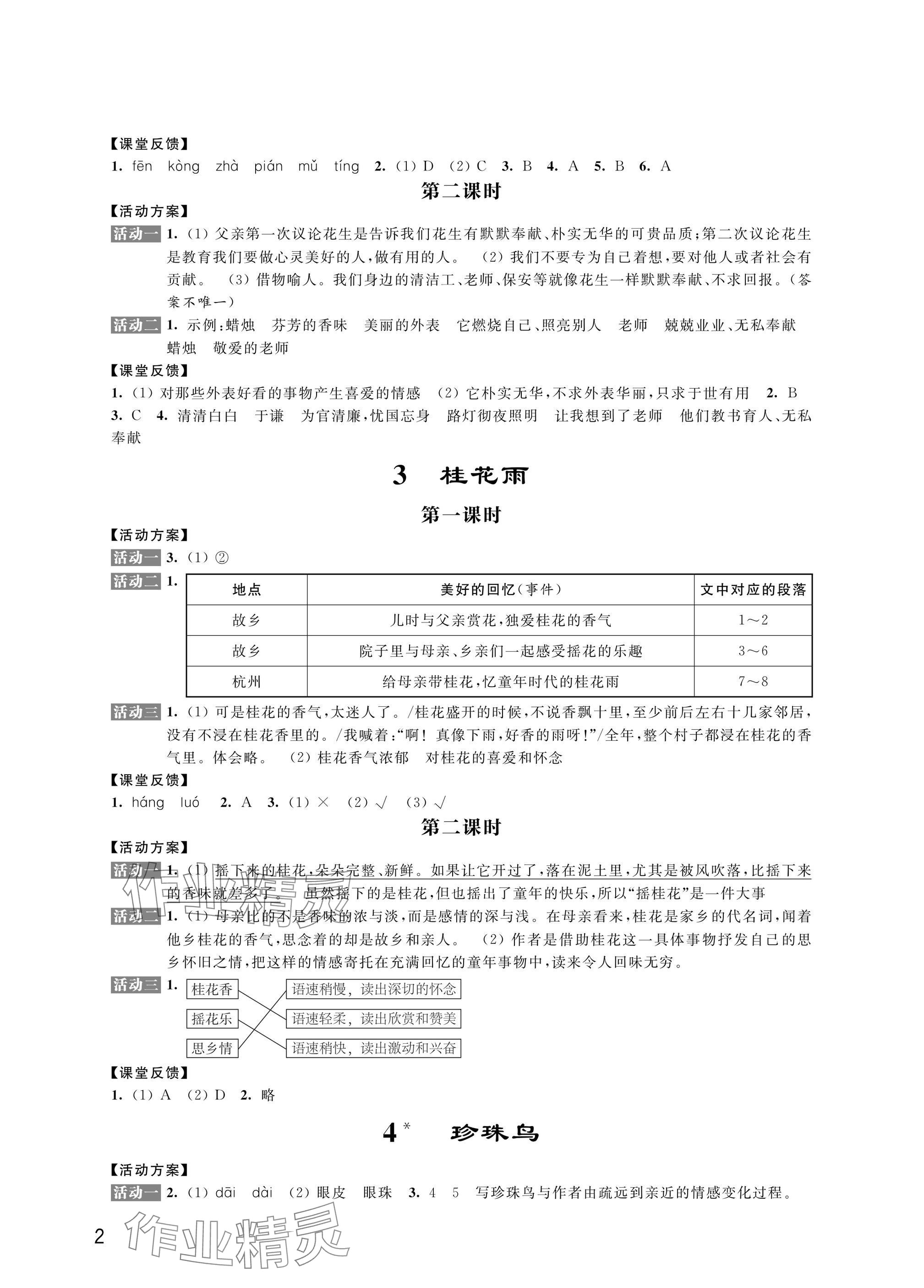 2024年優(yōu)思優(yōu)評五年級語文上冊人教版 參考答案第2頁