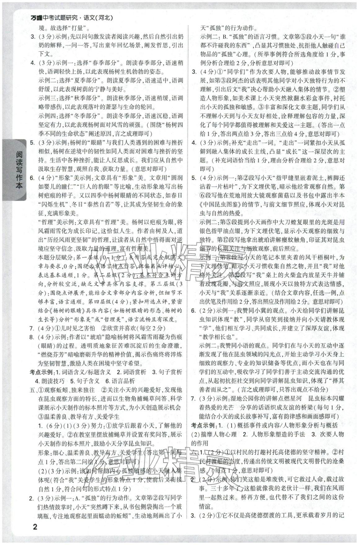 2026年萬唯中考試題研究語文河北專版 第2頁