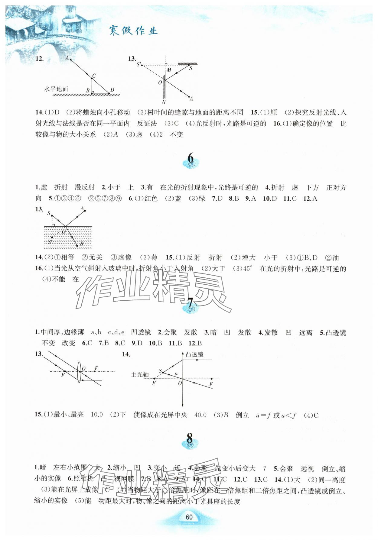 2025年寒假作业黄山书社八年级物理沪科版 第2页