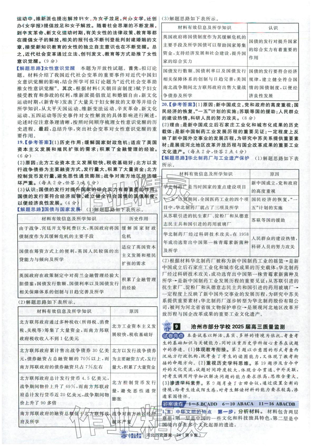2026年金考卷優秀模擬試卷匯編45套高中歷史河北專版 第24頁