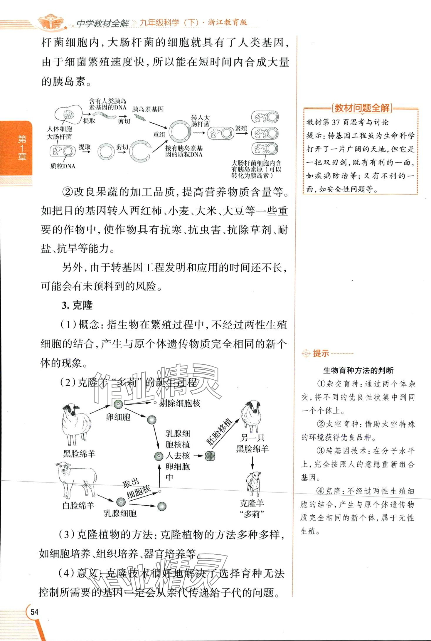 2024年教材全解九年級科學下冊浙教版 第54頁