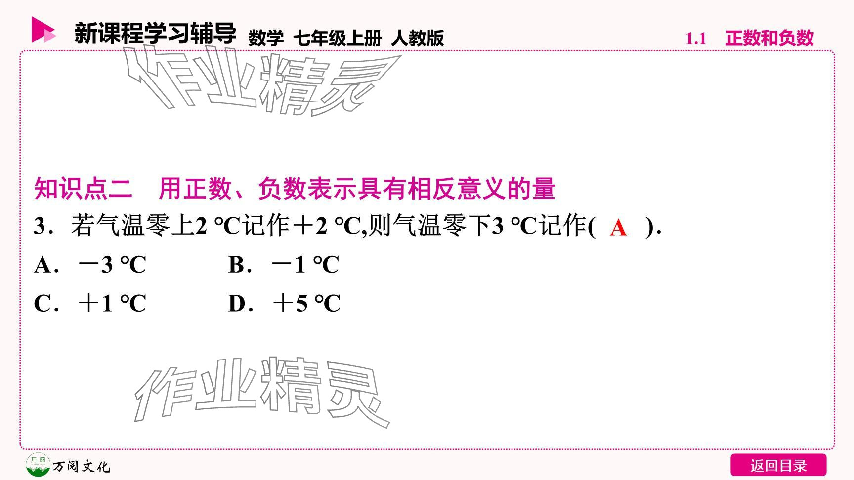 2024年新课程学习辅导七年级数学上册人教版 参考答案第9页