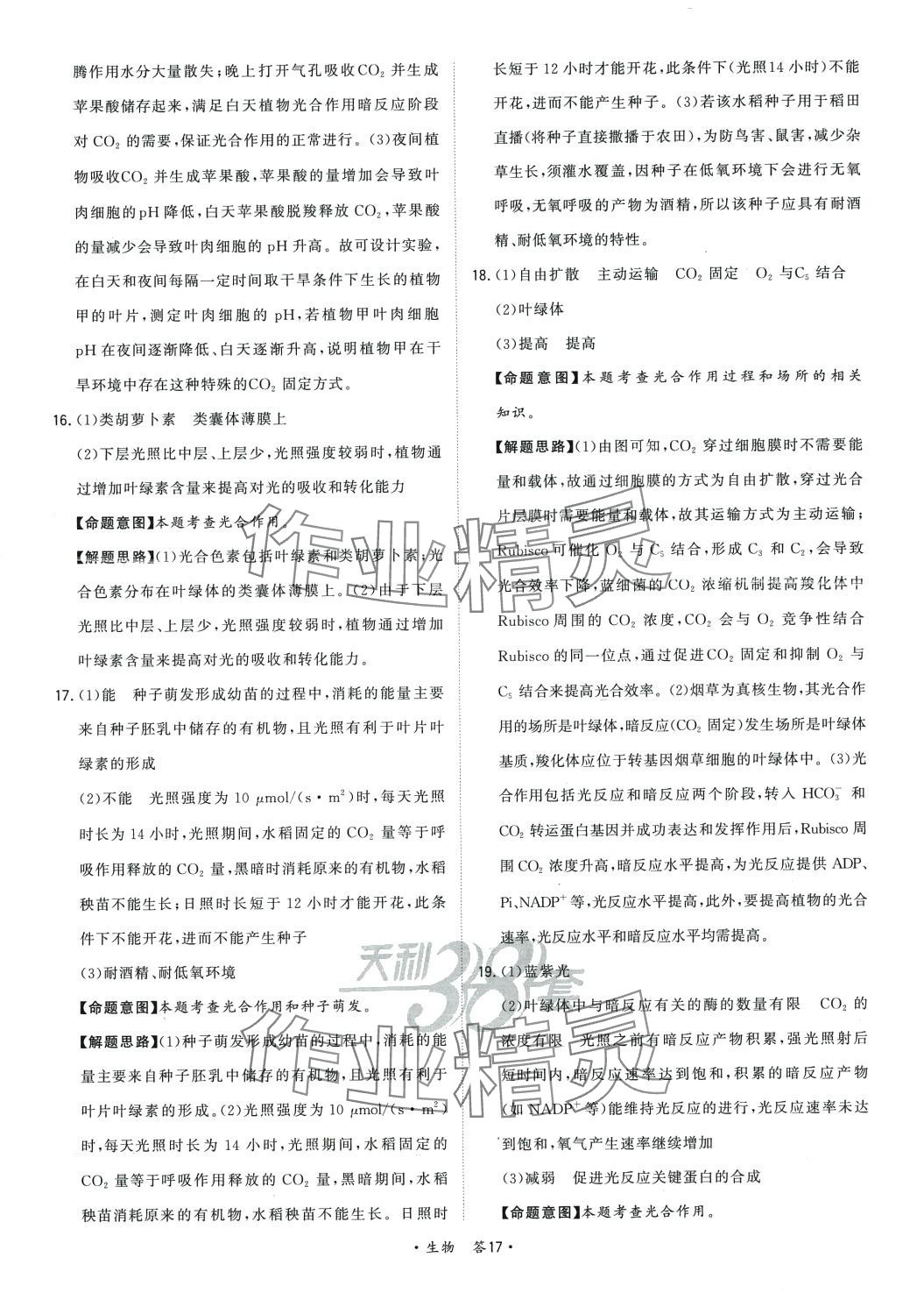 2024年天利38套對(duì)接高考單元專題訓(xùn)練高中生物 第17頁