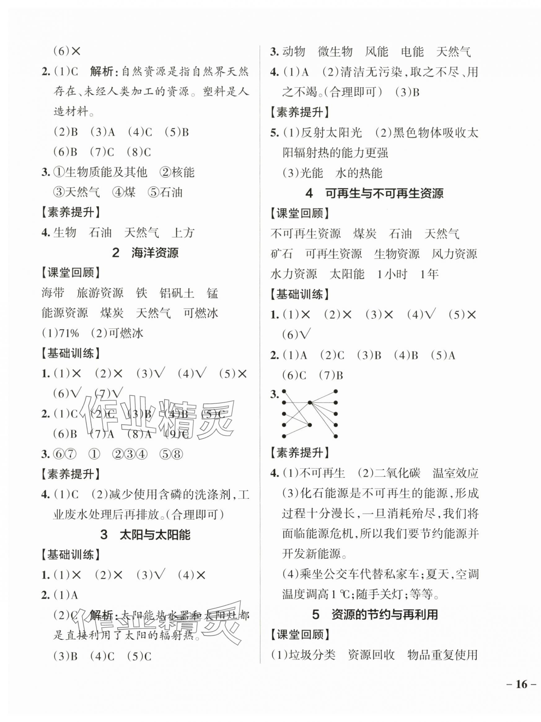 2024年小學(xué)學(xué)霸作業(yè)本六年級科學(xué)下冊大象版 參考答案第3頁