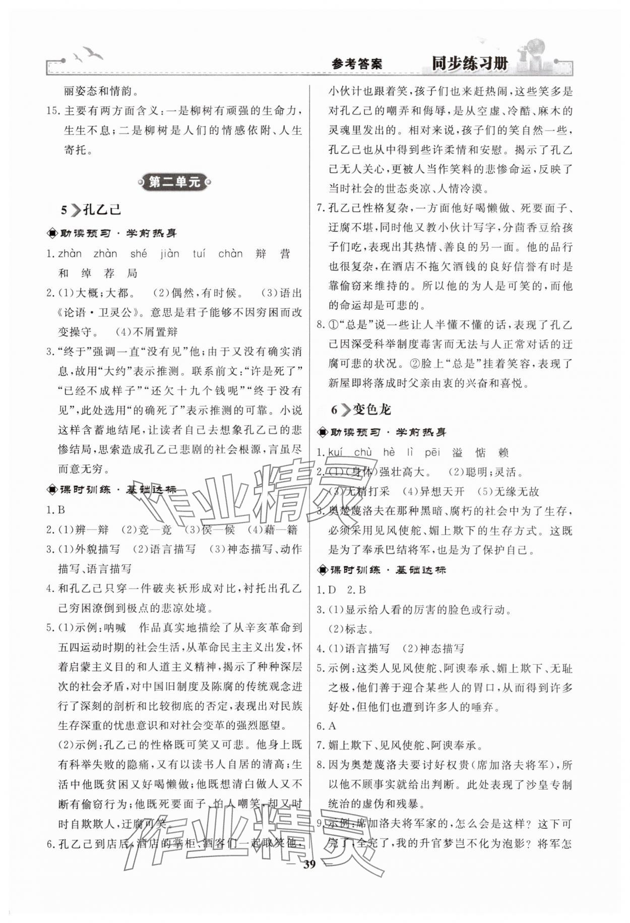 2025年同步練習(xí)冊人民教育出版社九年級(jí)語文下冊人教版江蘇專版 第3頁