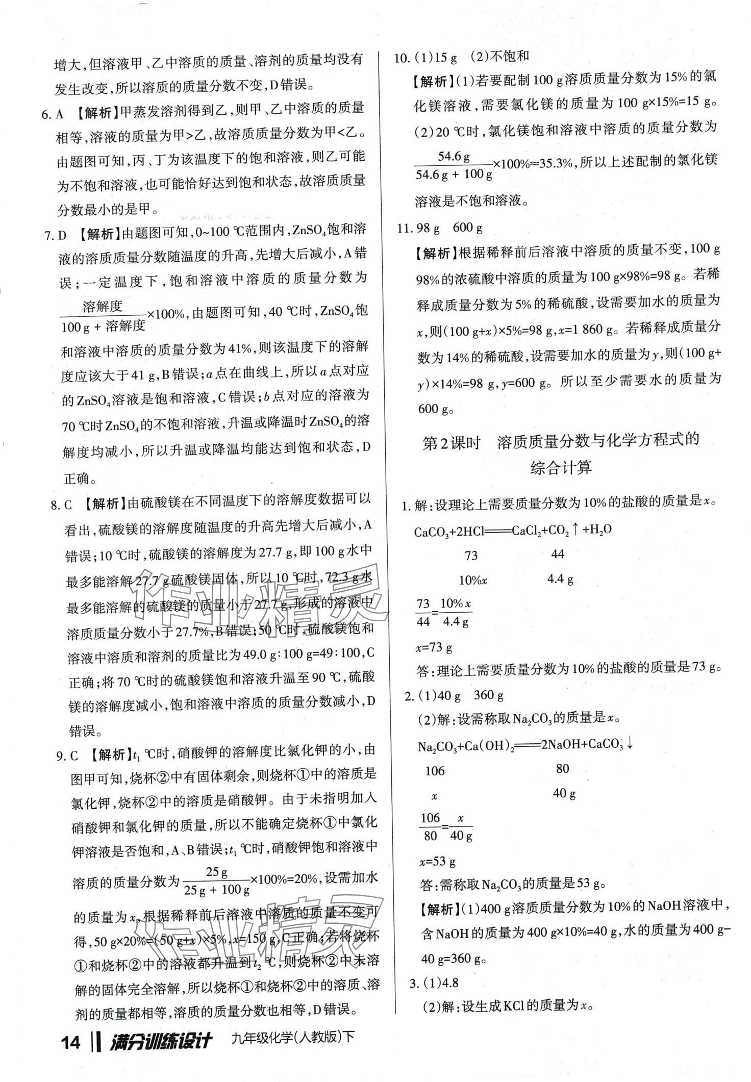 2024年滿分訓(xùn)練設(shè)計九年級化學(xué)下冊人教版山西專版 第13頁