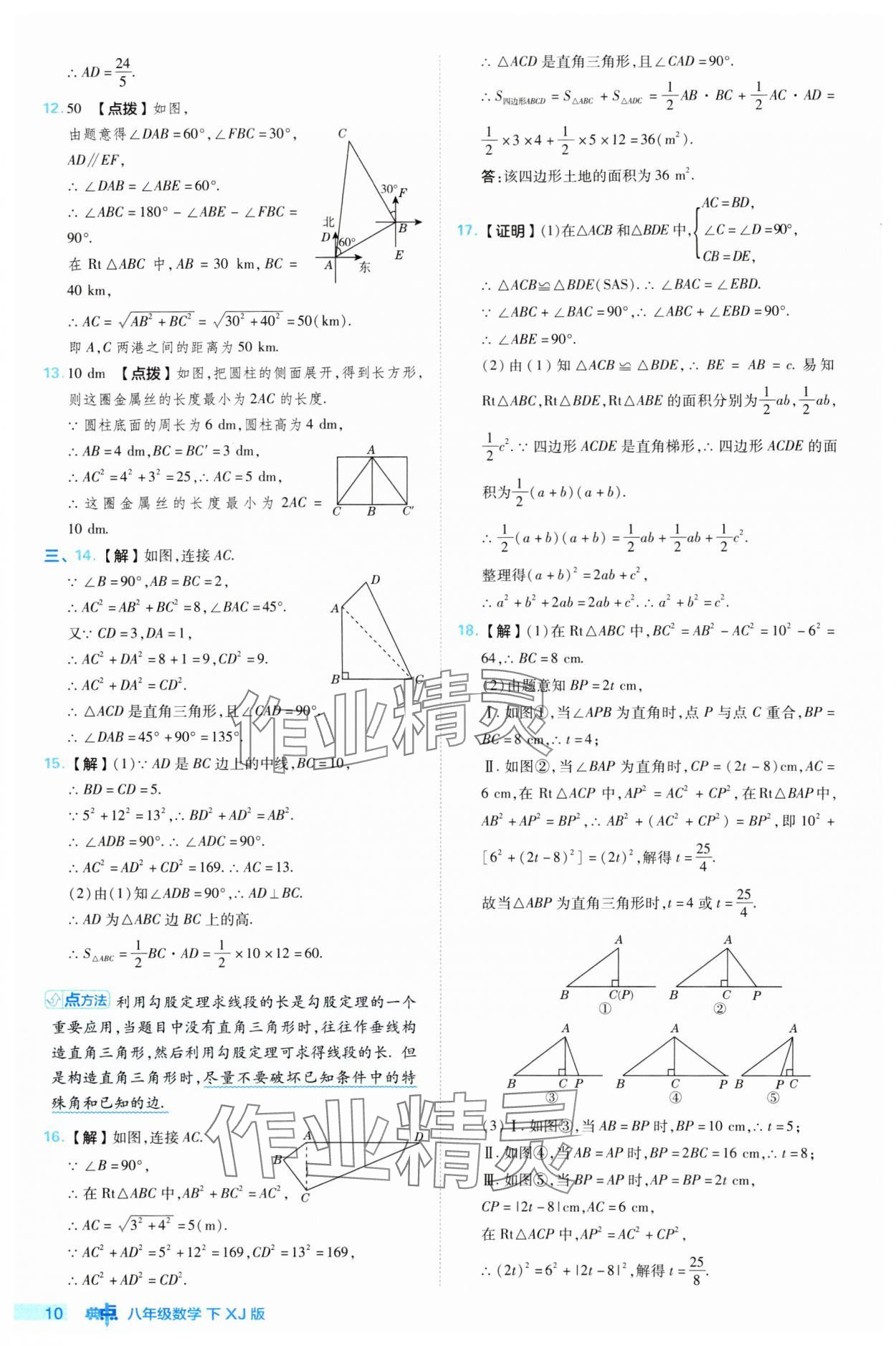 2024年綜合應用創(chuàng)新題典中點八年級數(shù)學下冊湘教版 參考答案第10頁