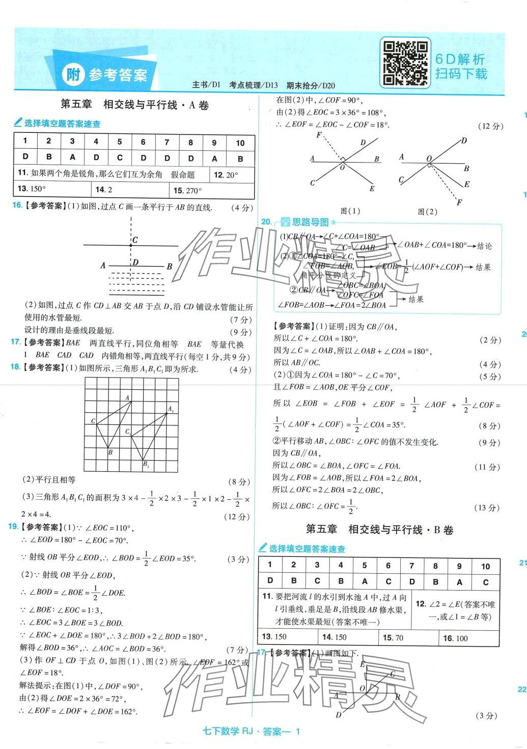 2024年金考卷活頁題選七年級數(shù)學下冊人教版 第1頁