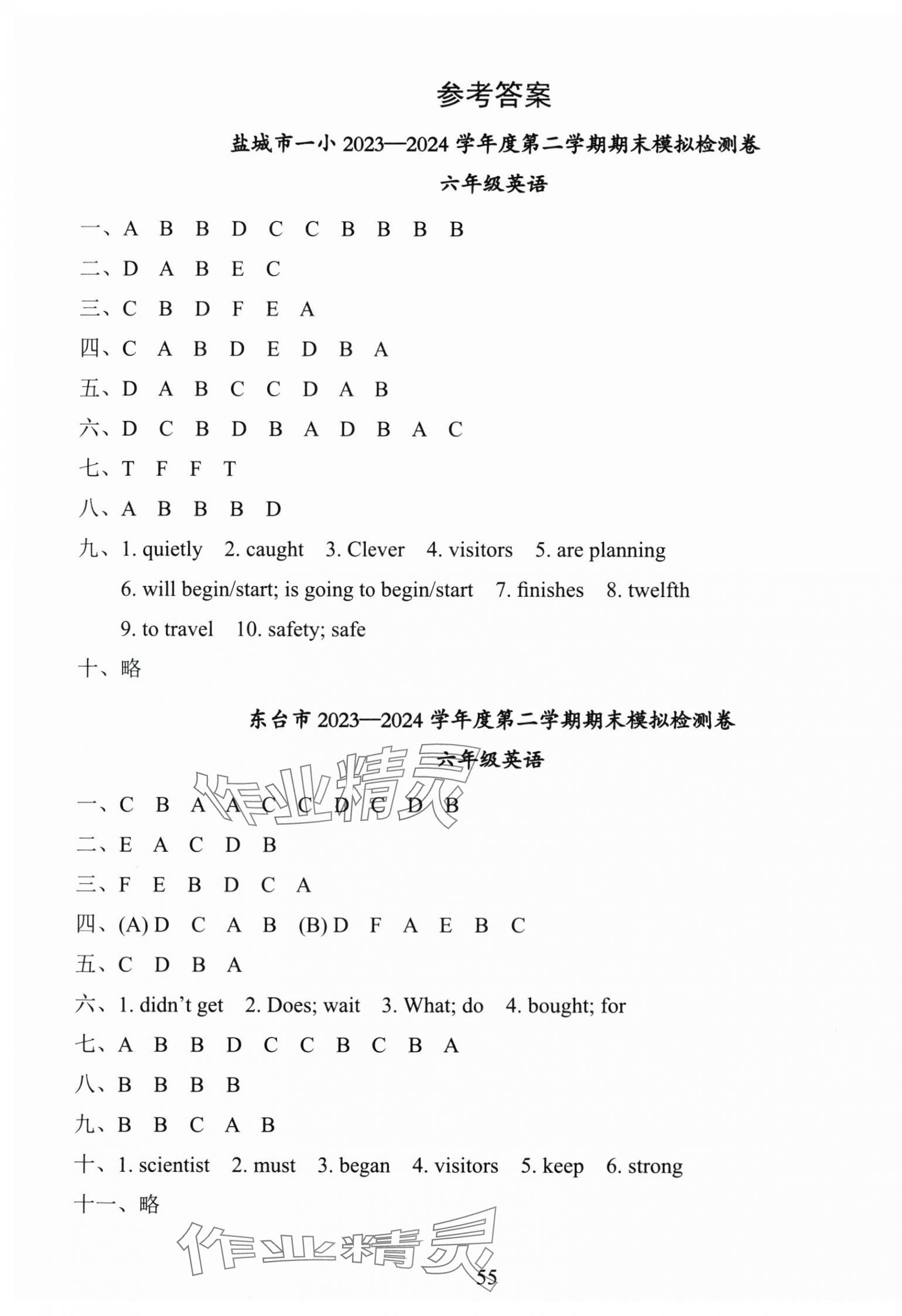 2025年鹽城市小學期末試卷精編六年級英語下冊譯林版 第1頁