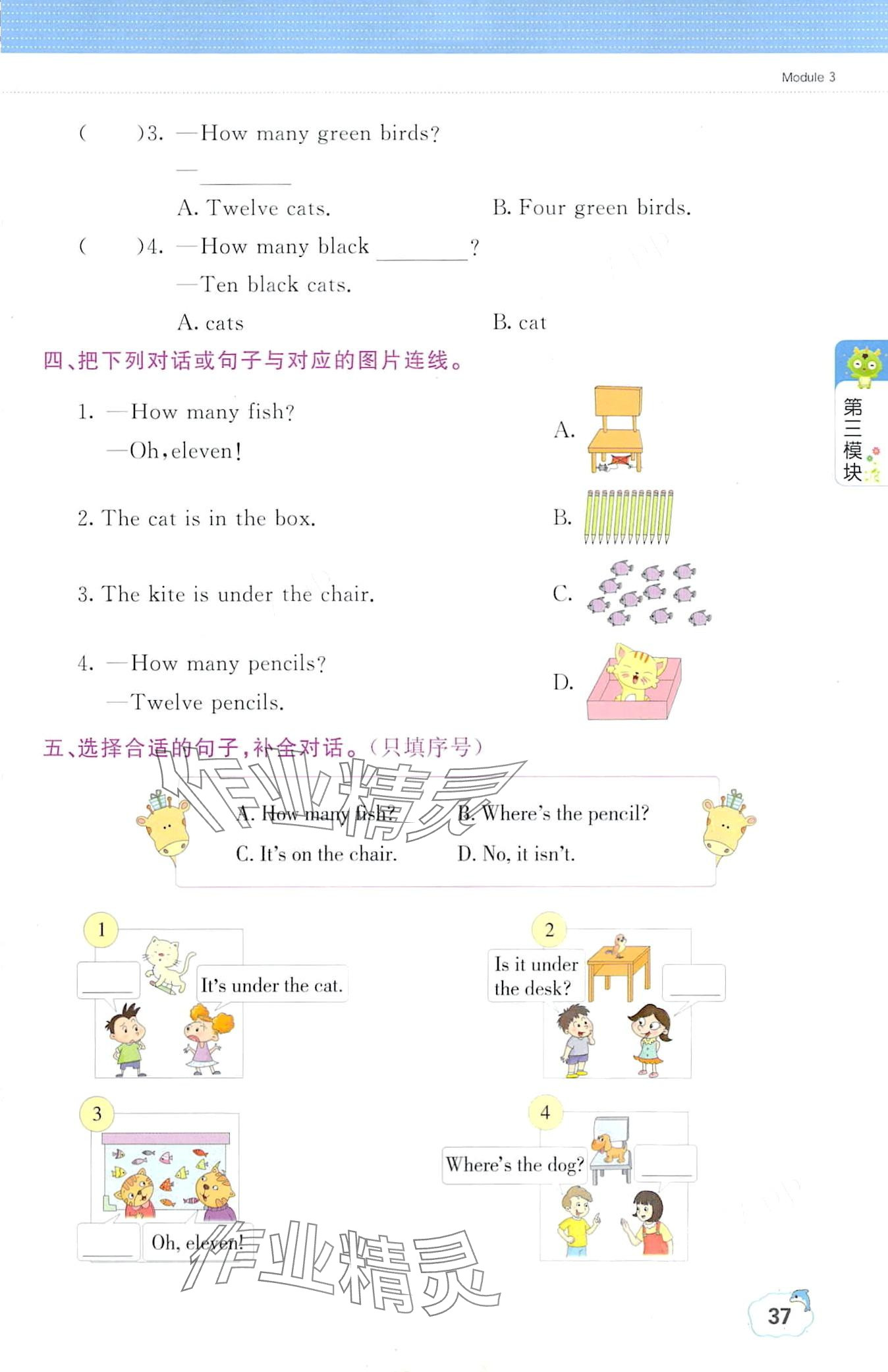 2024年教材课本一年级英语下册外研版一年级起&nbsp;第37页