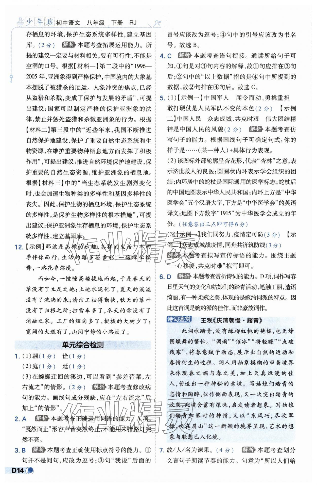 2025年少年班八年級語文下冊人教版 第14頁