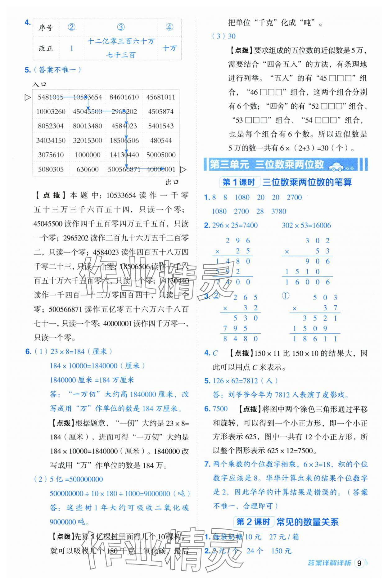 2025年綜合應(yīng)用創(chuàng)新題典中點(diǎn)四年級(jí)數(shù)學(xué)下冊(cè)蘇教版 參考答案第9頁