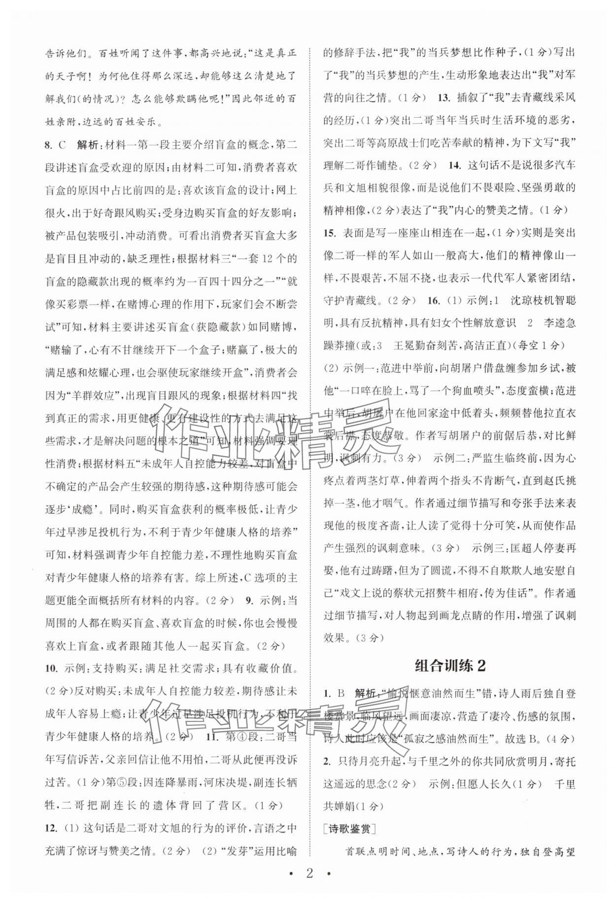 2025年通城学典组合训练中考版语文苏州专版 第2页