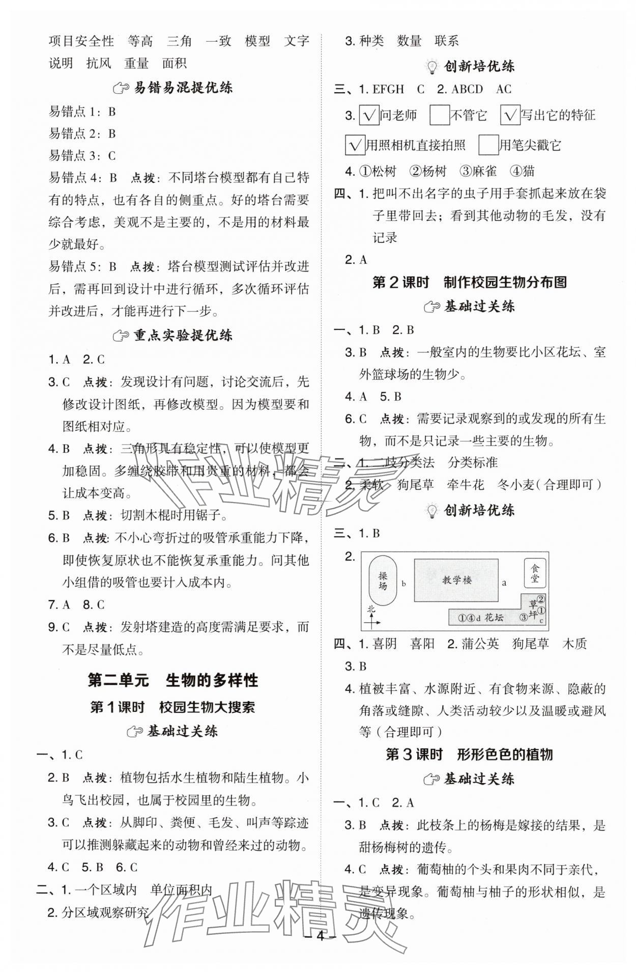 2025年綜合應(yīng)用創(chuàng)新題典中點(diǎn)六年級(jí)科學(xué)下冊(cè)教科版 參考答案第3頁