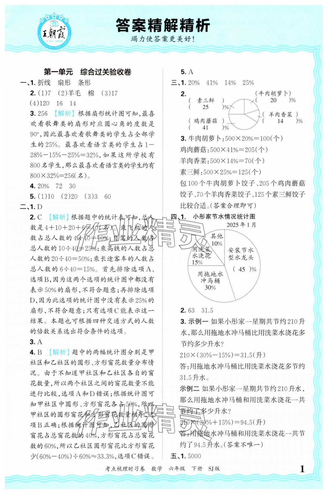 2025年王朝霞考点梳理时习卷六年级数学下册苏教版 第1页